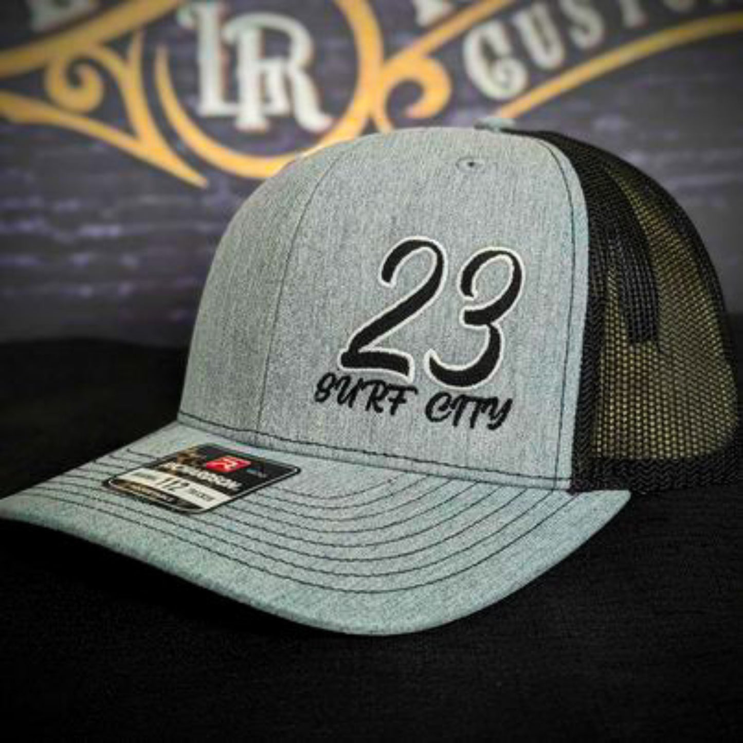 Custom embroidered firefighter hat with bold stitching, structured fit, and premium Richardson snapback design