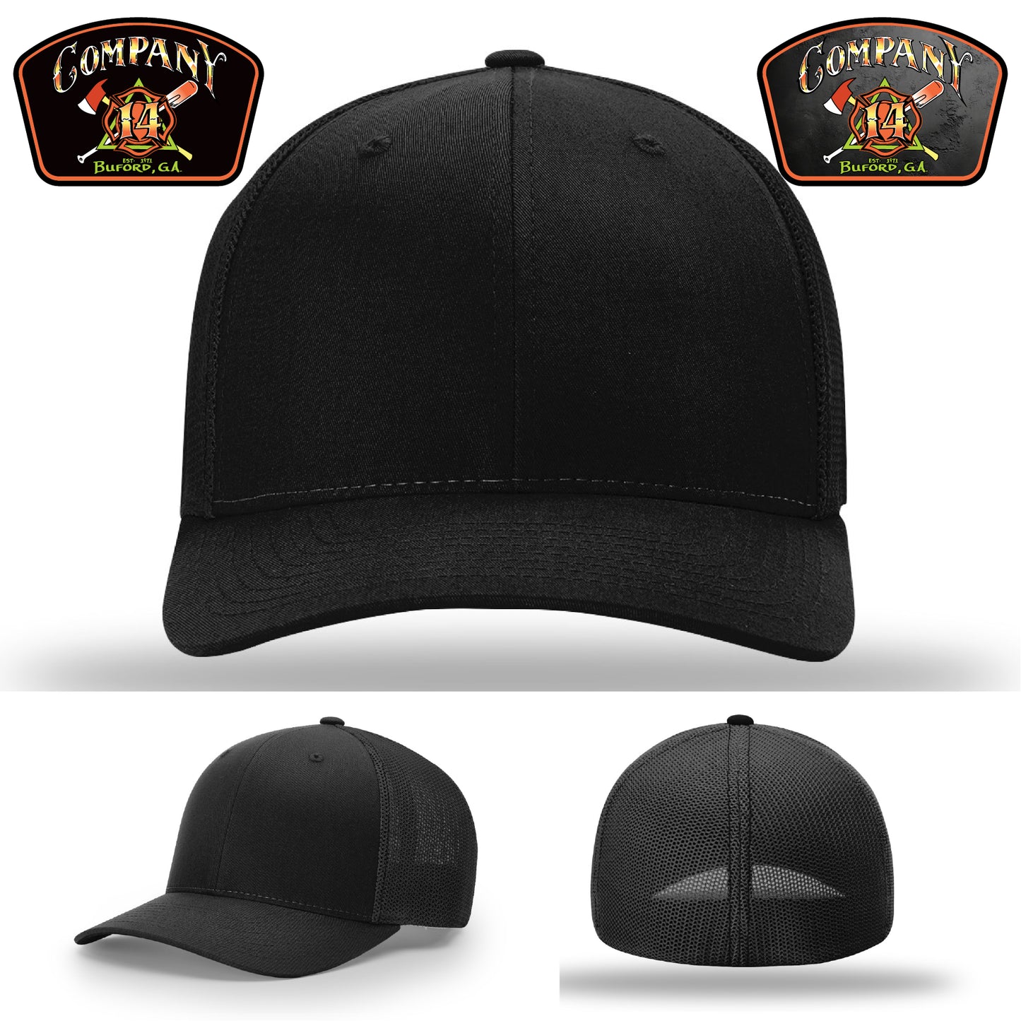 Custom leather patch firehouse hat clean patch design with Georgia pride – crafted for durability and style