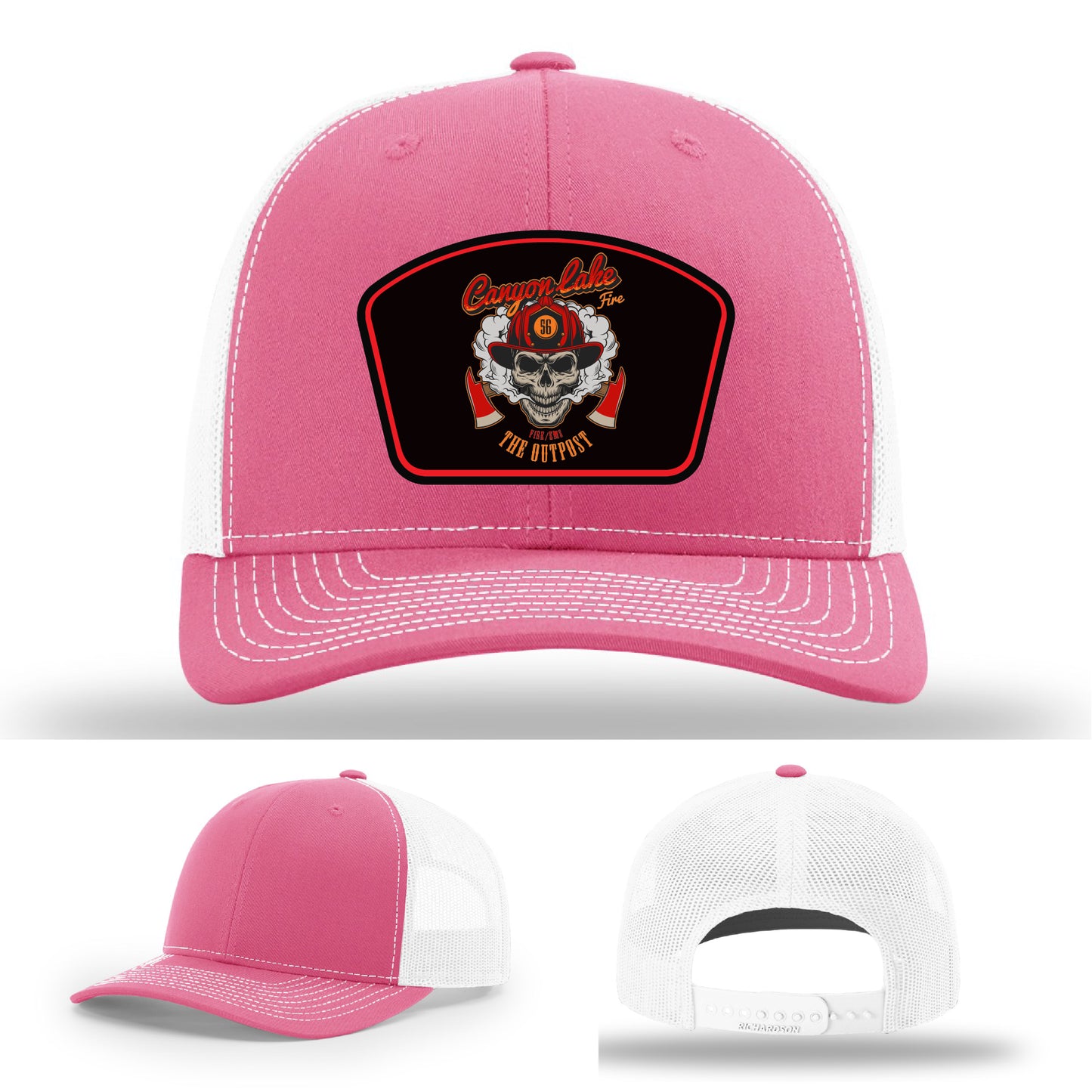 Canyon Lake station hat – leather patch firefighter edition