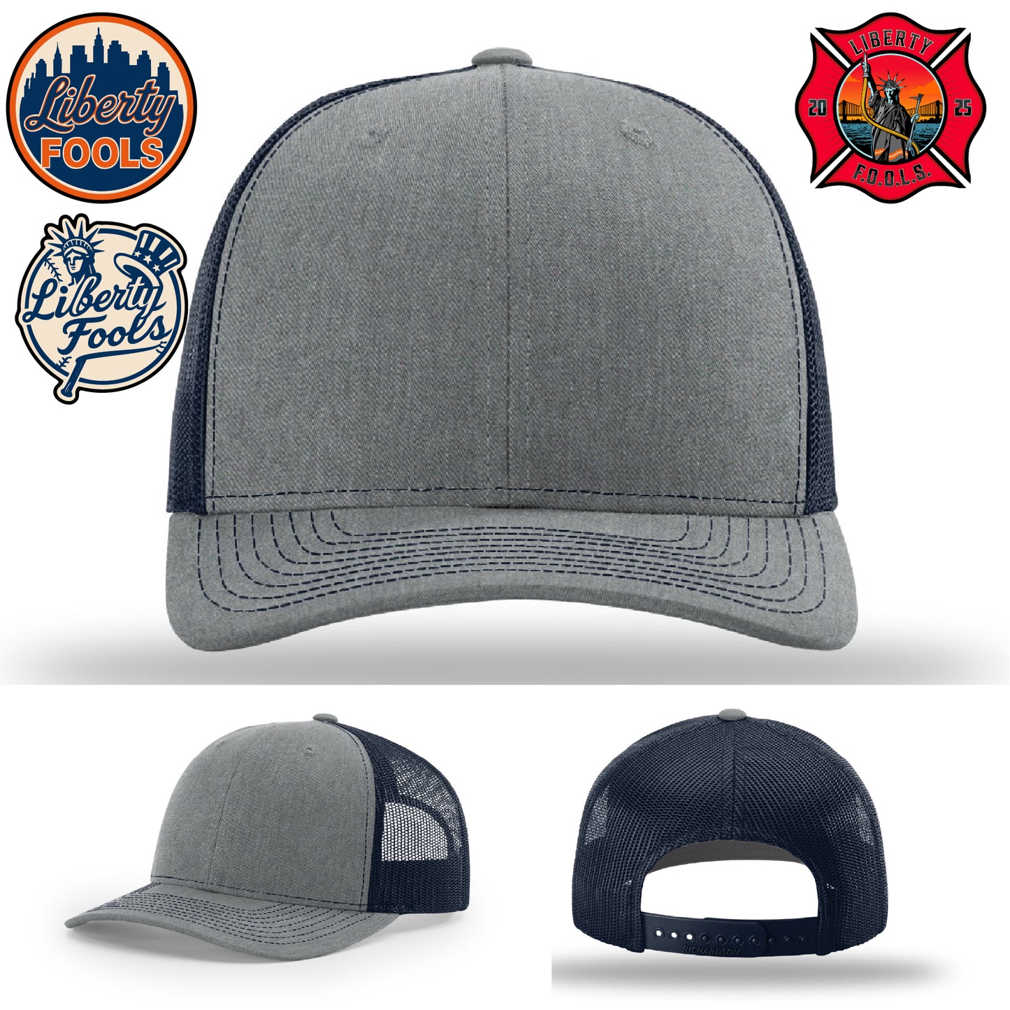 Liberty City FOOLS firefighter hat logo variants β firefighter hat preview with FOOLS patch options.