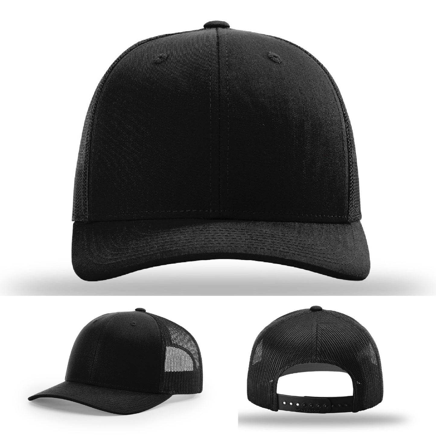 Custom patch hat featuring real leather logo design