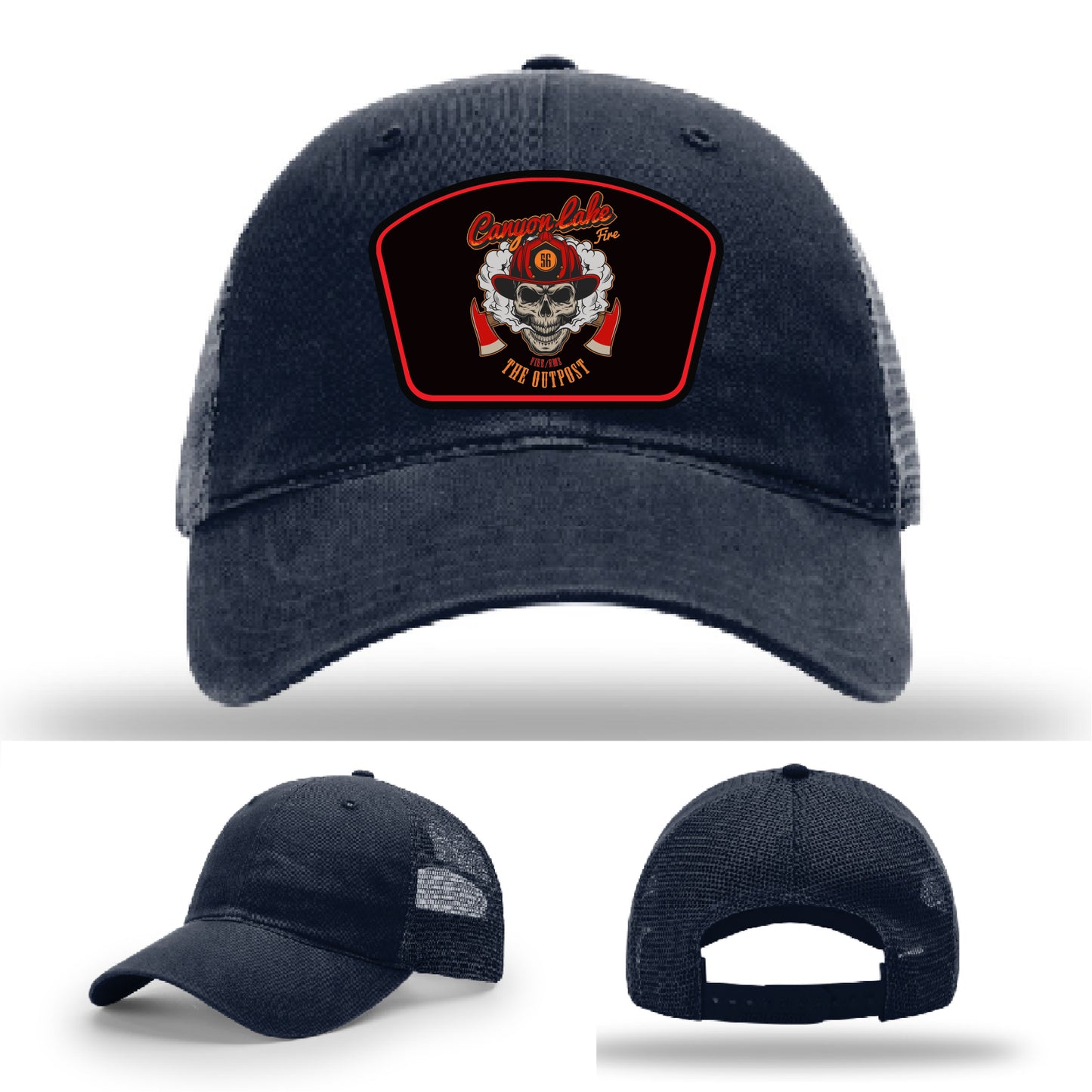 custom leather patch hat for Canyon Lake Fire/EMS station gear