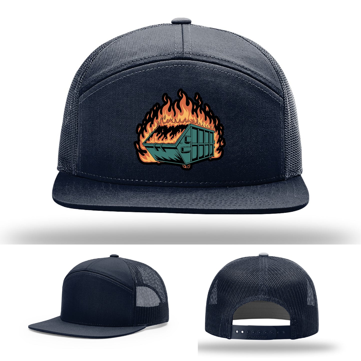 Everyday chaos hat with dumpster fire leather patch for fans of controlled chaos – the hat that gets your life