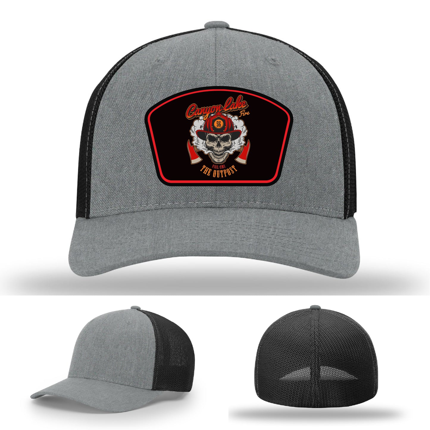 tactical firefighter hat with Canyon Lake Fire/EMS branding