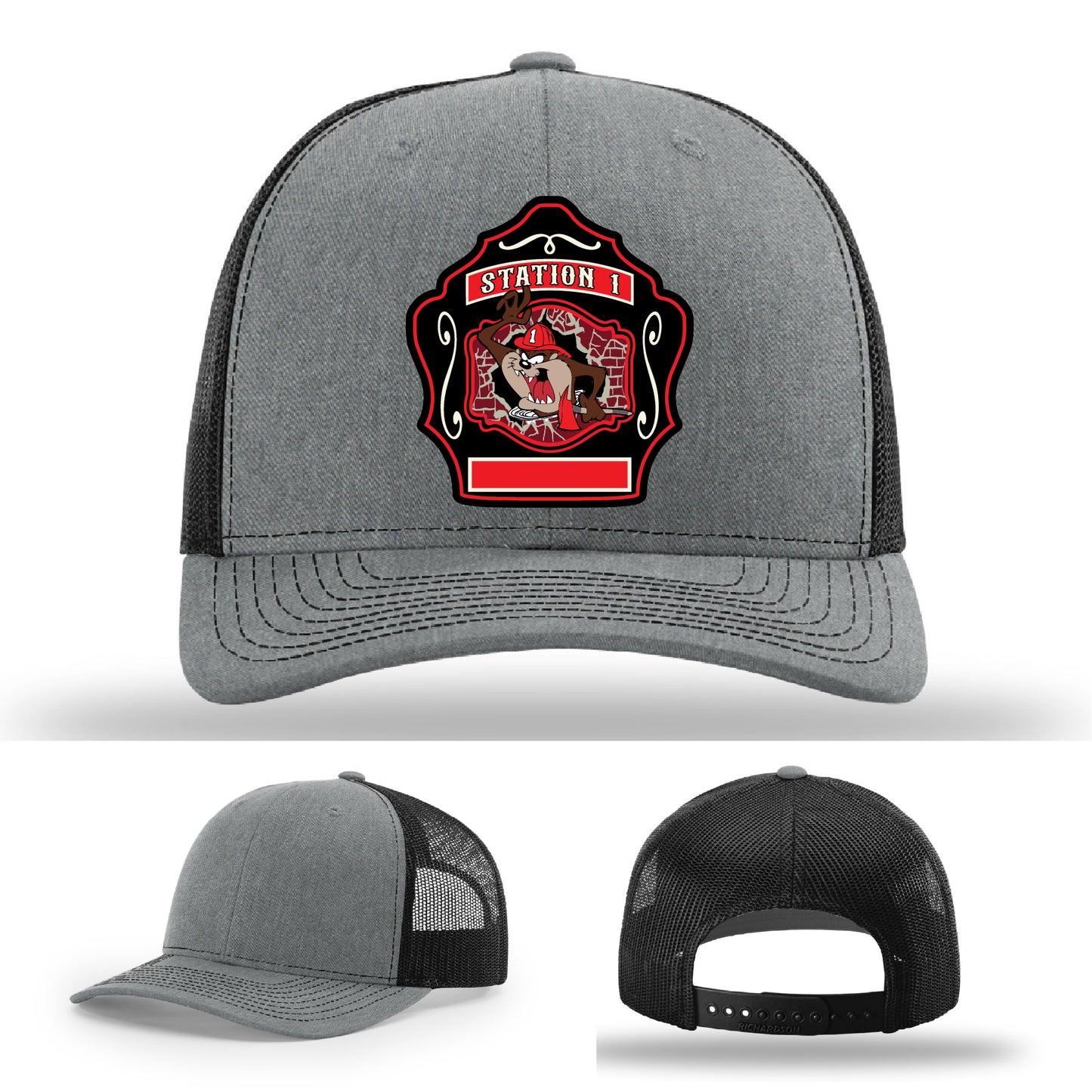 Department-specific firefighter hat for Western Taney Station 1