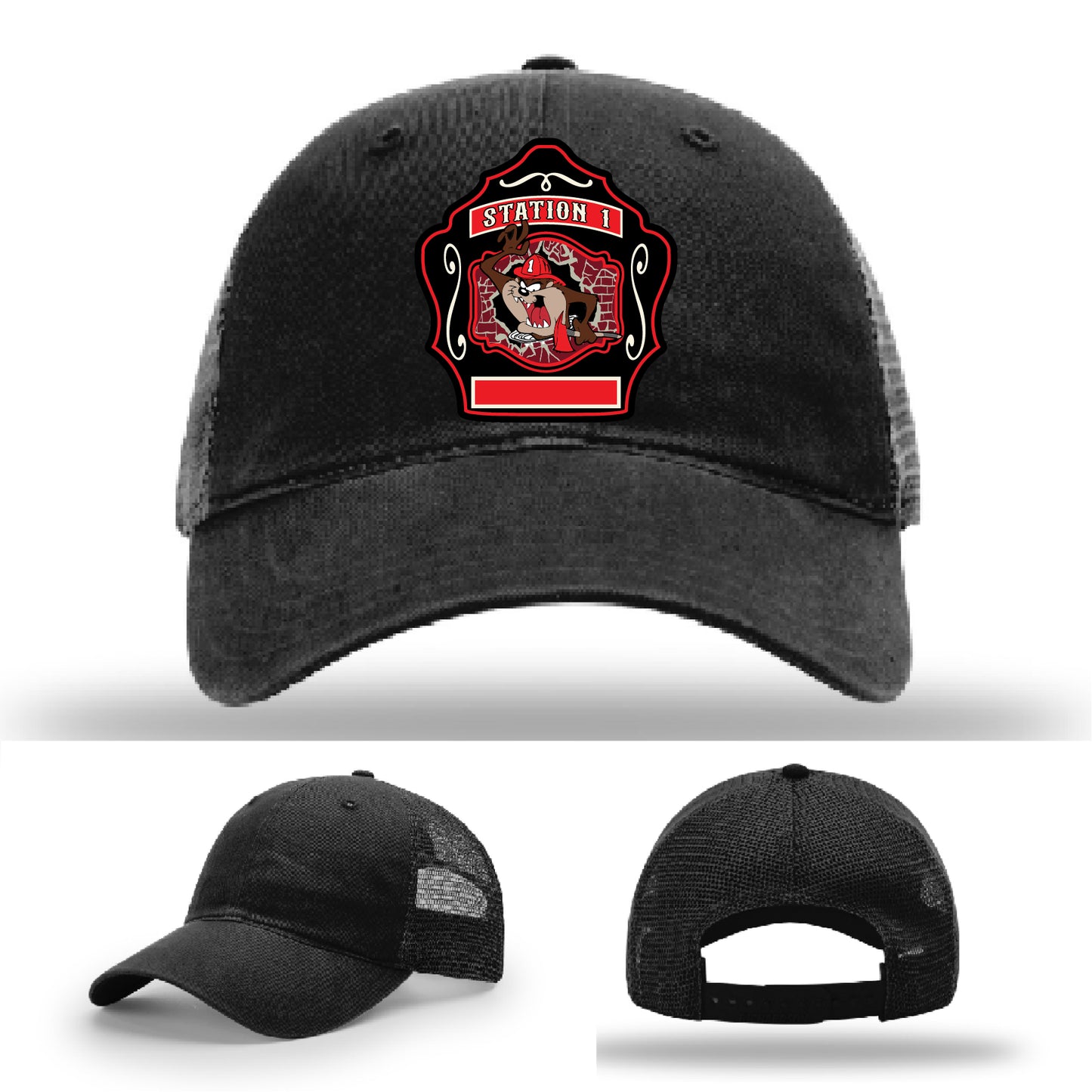 Bold firefighter hat honoring Western Taney Fire Department Station 1