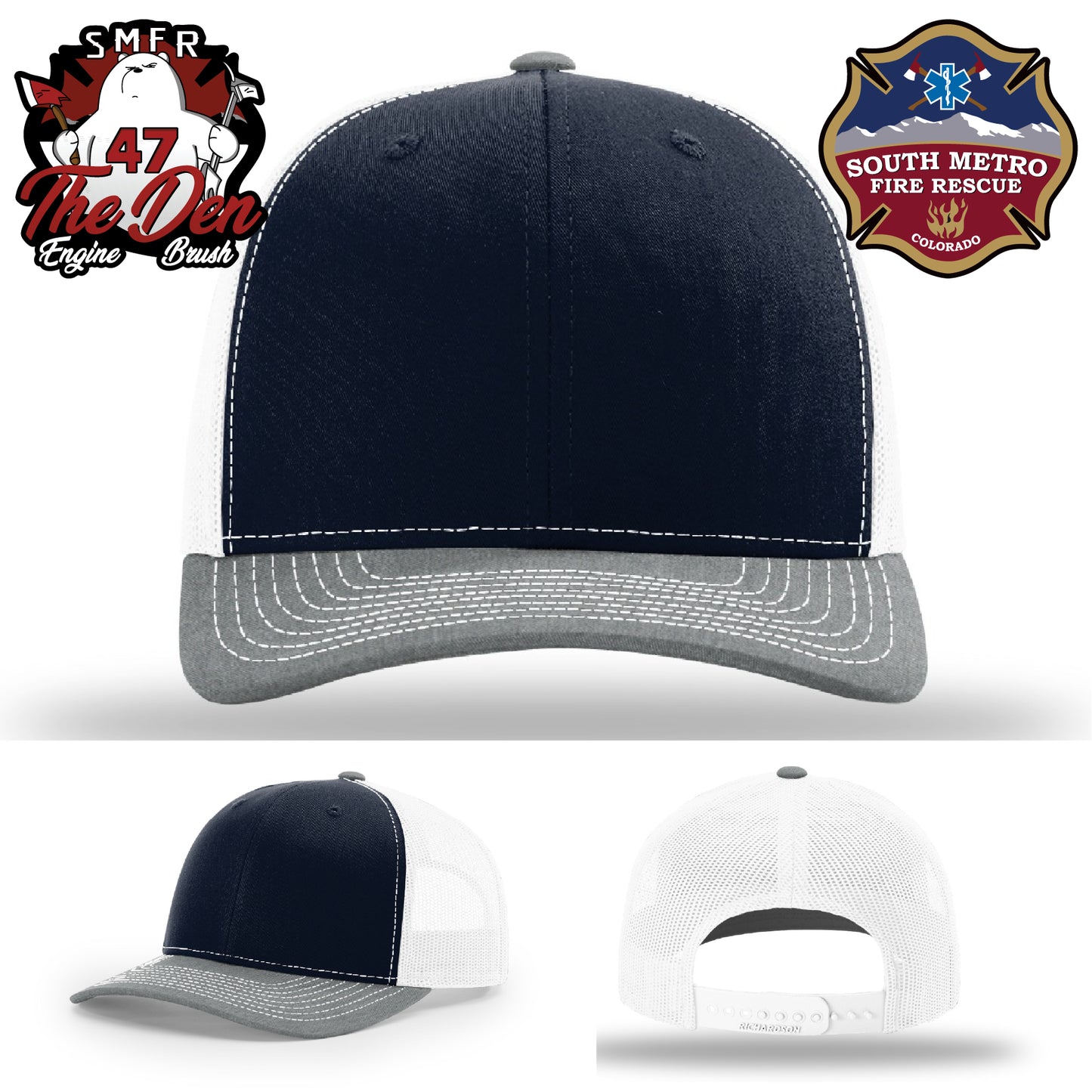 Customized firefighter hat featuring Engine 47 logo