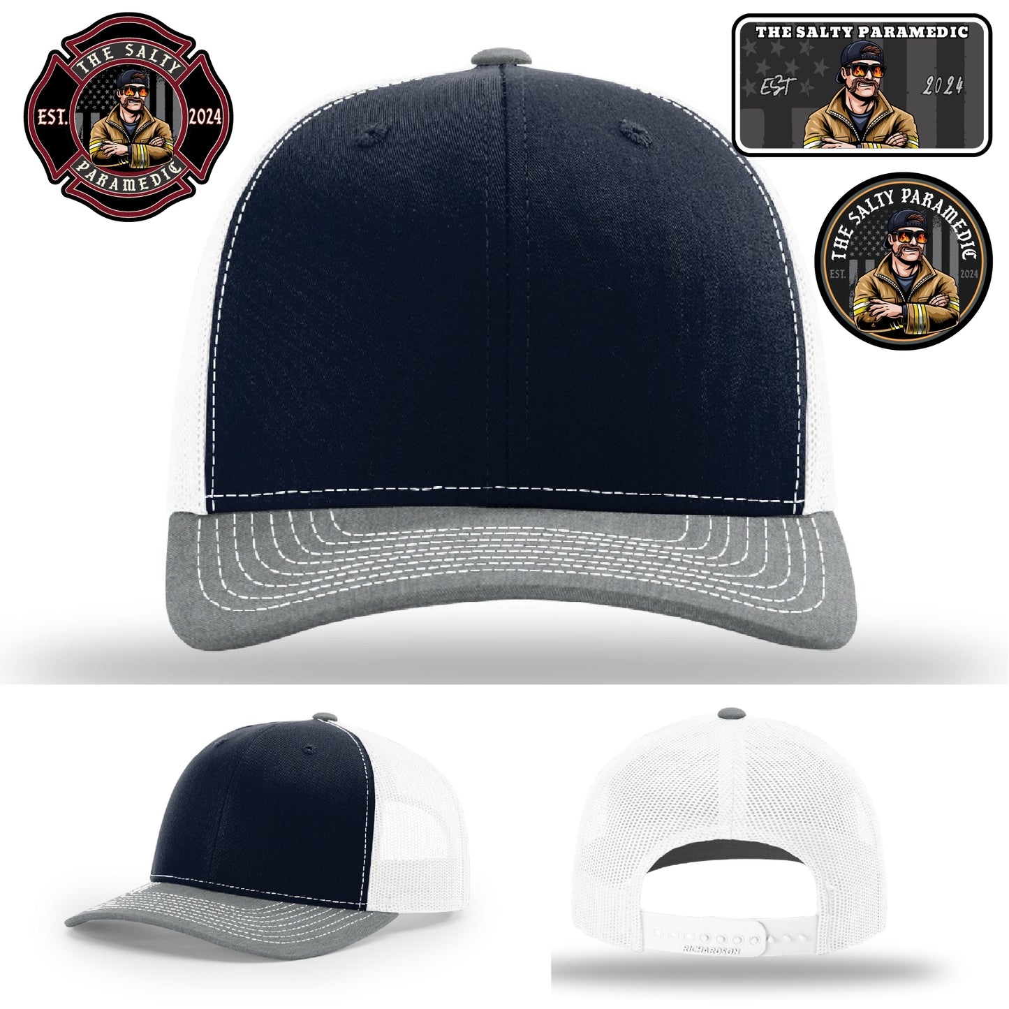 Graphic leather patch hat – The Salty Paramedic edition