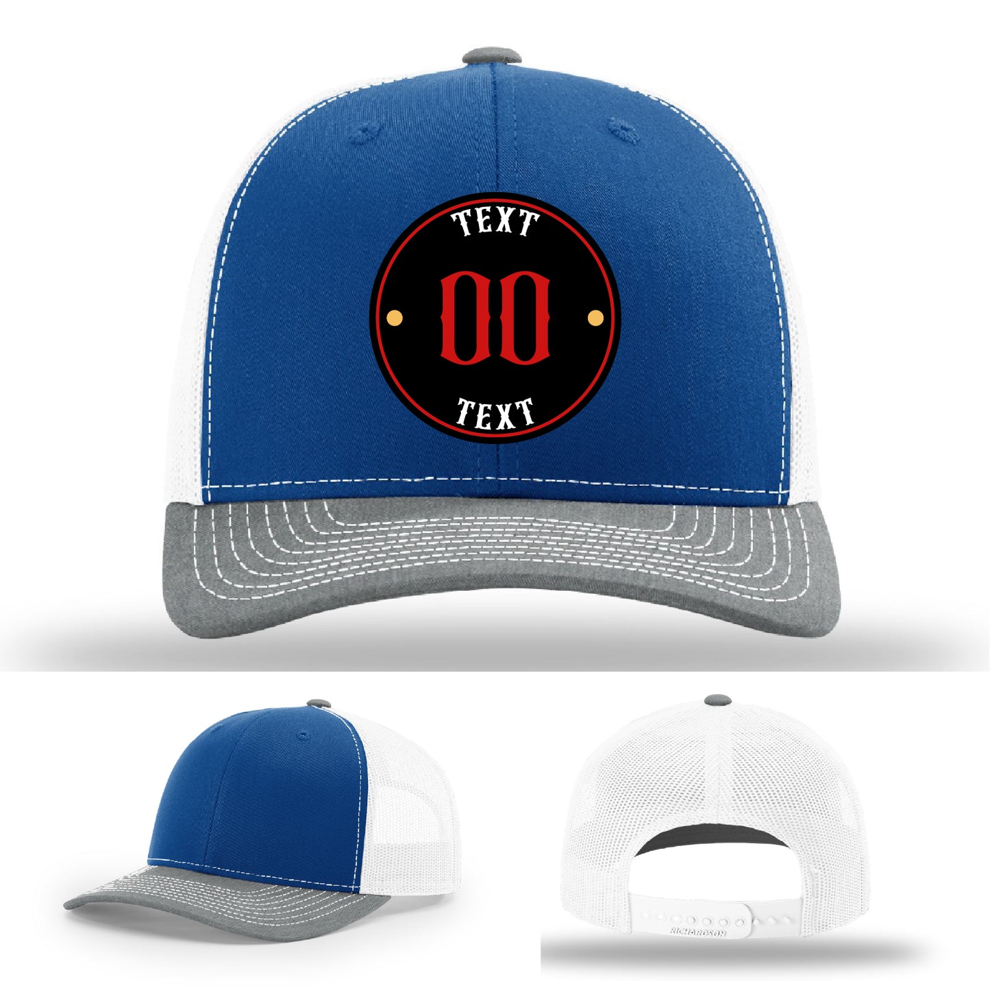 Custom leather patch hat built from your uploaded artwork
