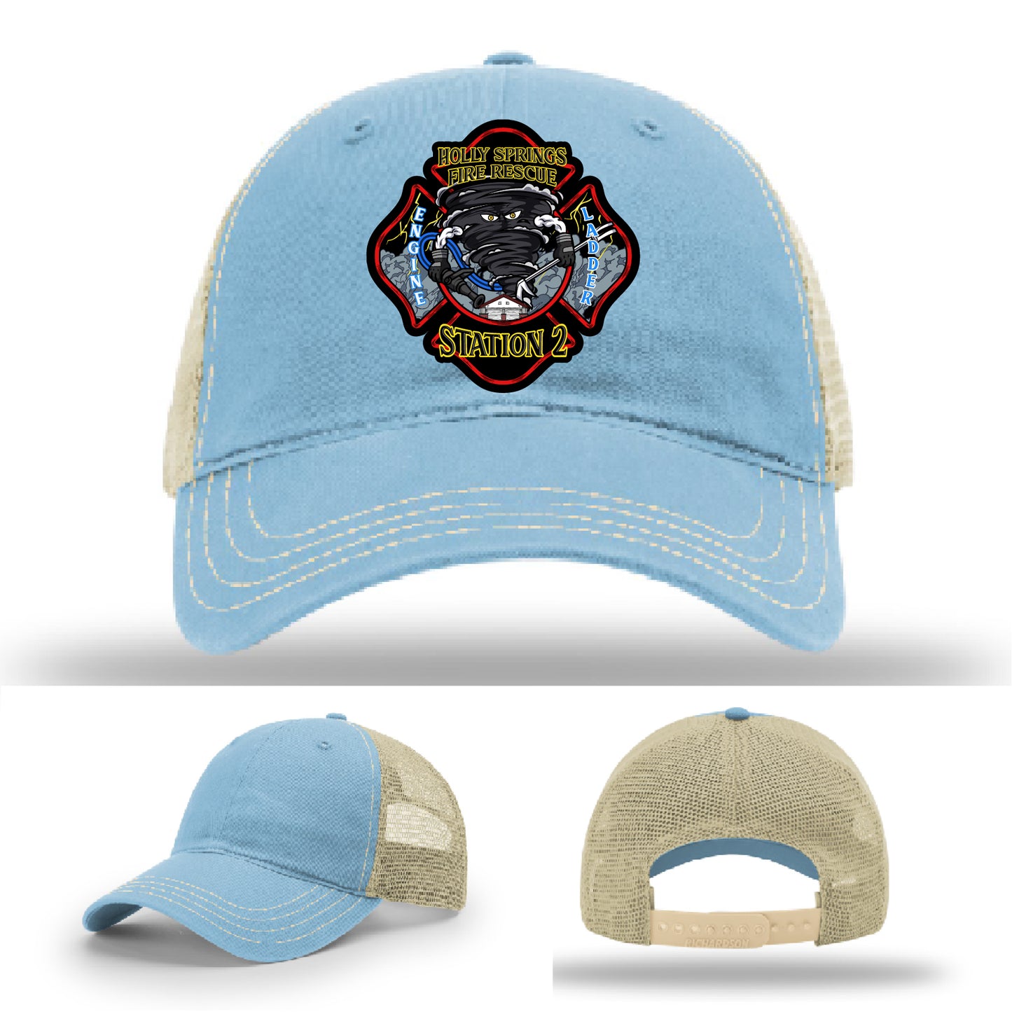 Station-issued firefighter leather hat for Holly Springs responders
