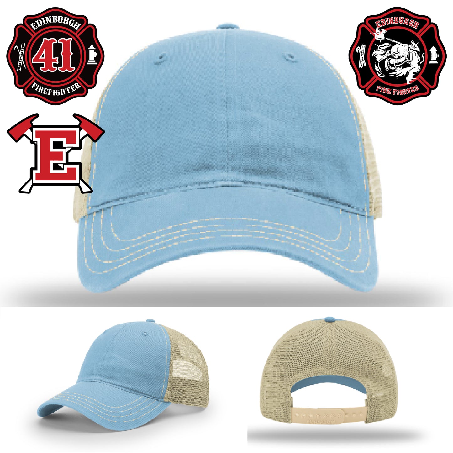 Hat with fire department patch for off-duty style