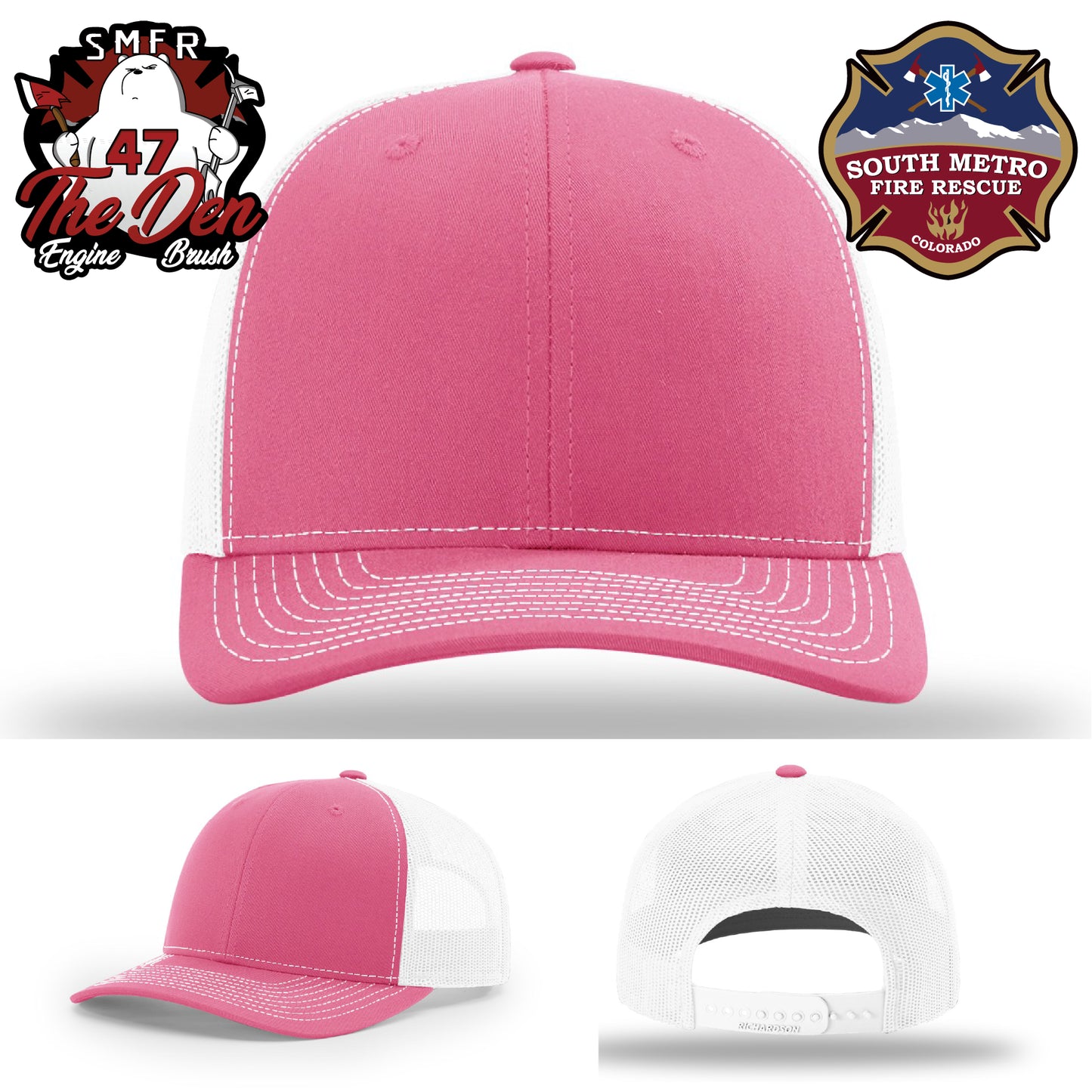 Custom firefighter hat built for Engine 47 Brush team