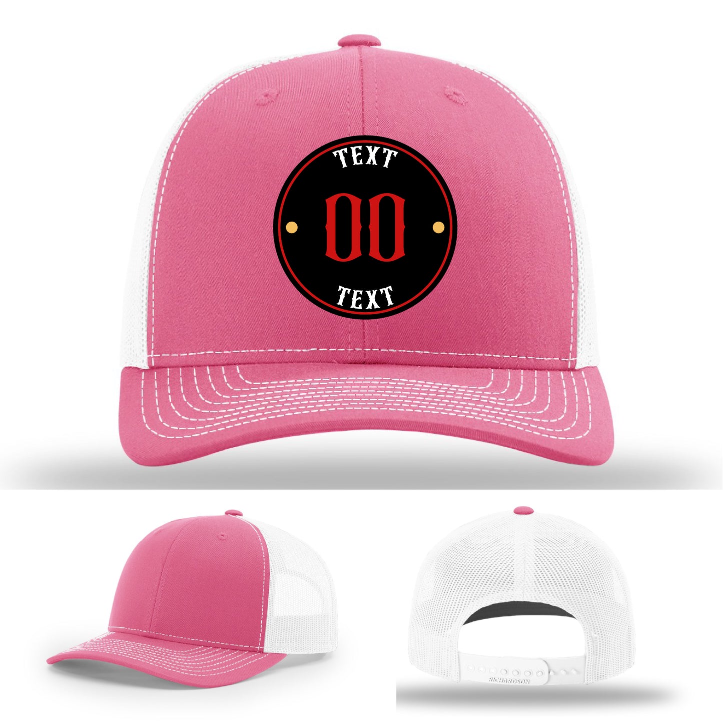 Modern leather patch hats with personalized uploads
