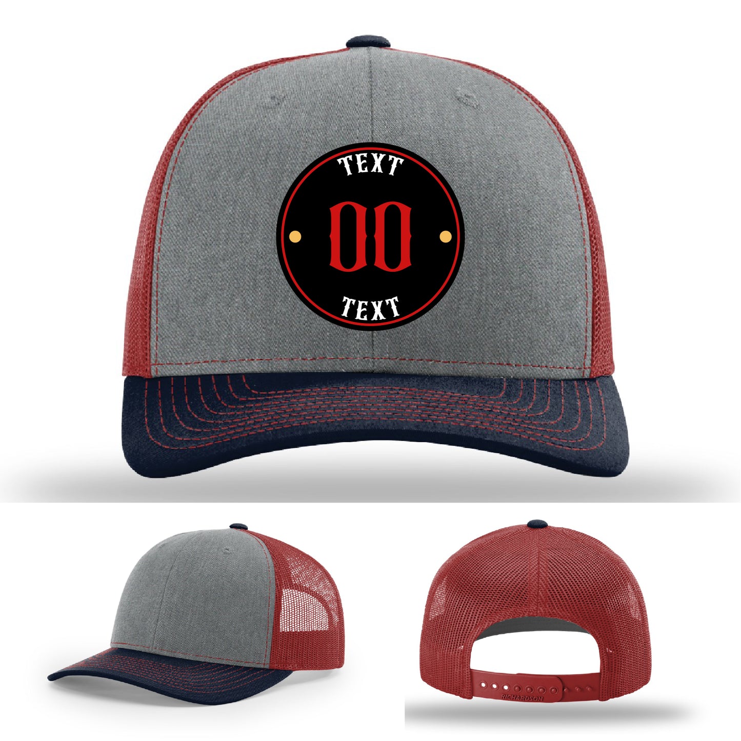 Custom branded hats with bold full color patches