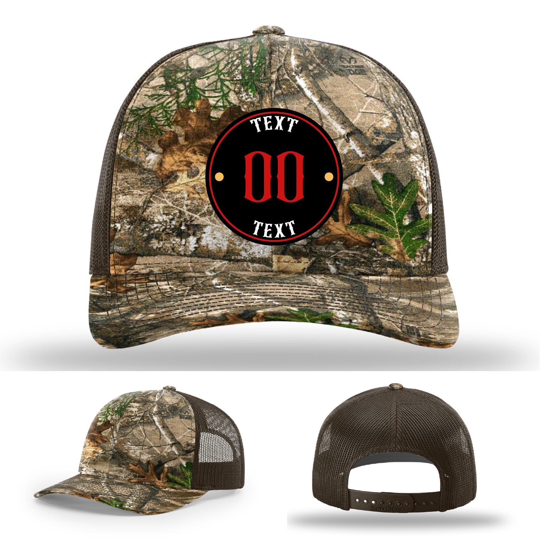 Leather patch hat with custom logo upload support