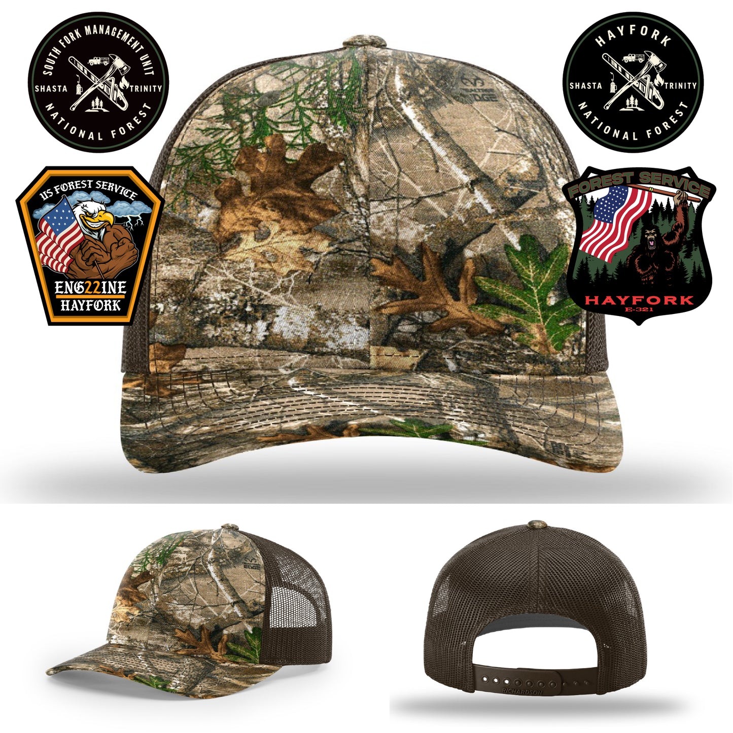 Hayfork Nation Forest custom leather patch station hat