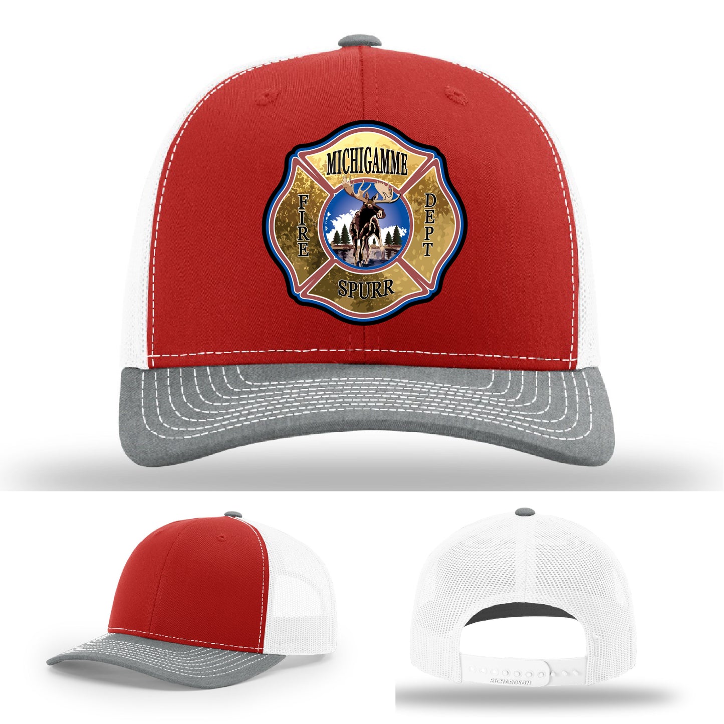 Firefighter hat with department patch showing custom station detail – station-ready for any fire crew