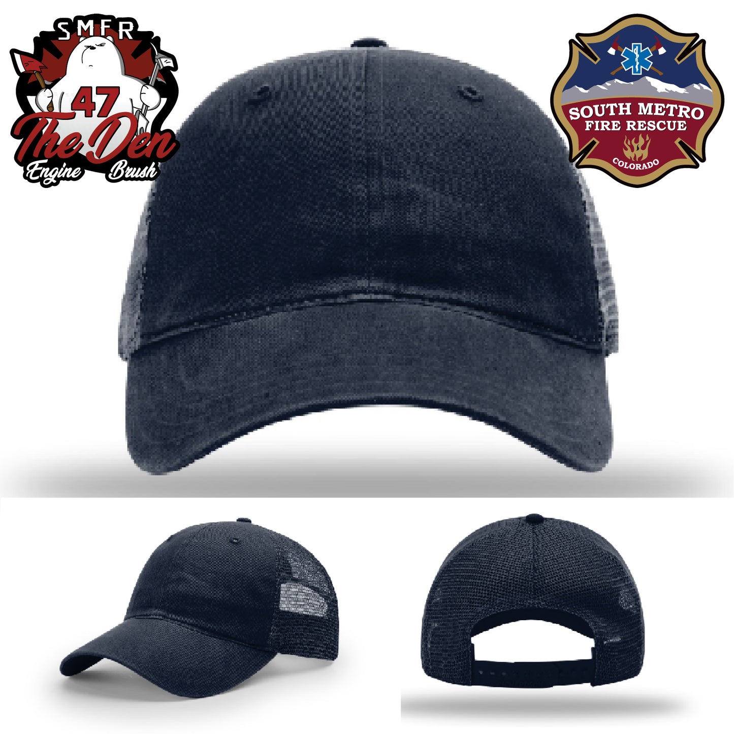Engine 47 fire hat with detailed custom patch design