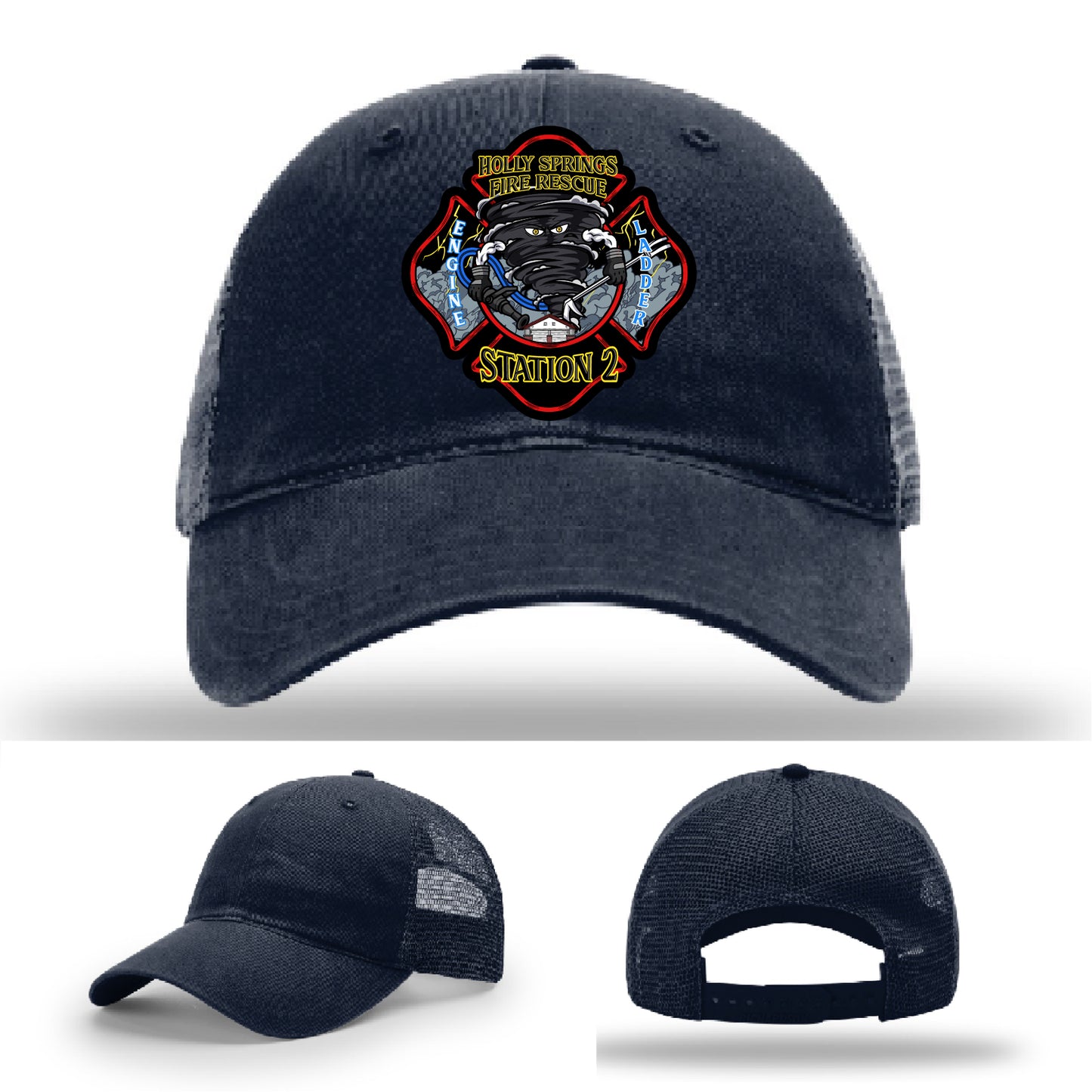 Leather patch firefighter hat made for Holly Springs Station 2