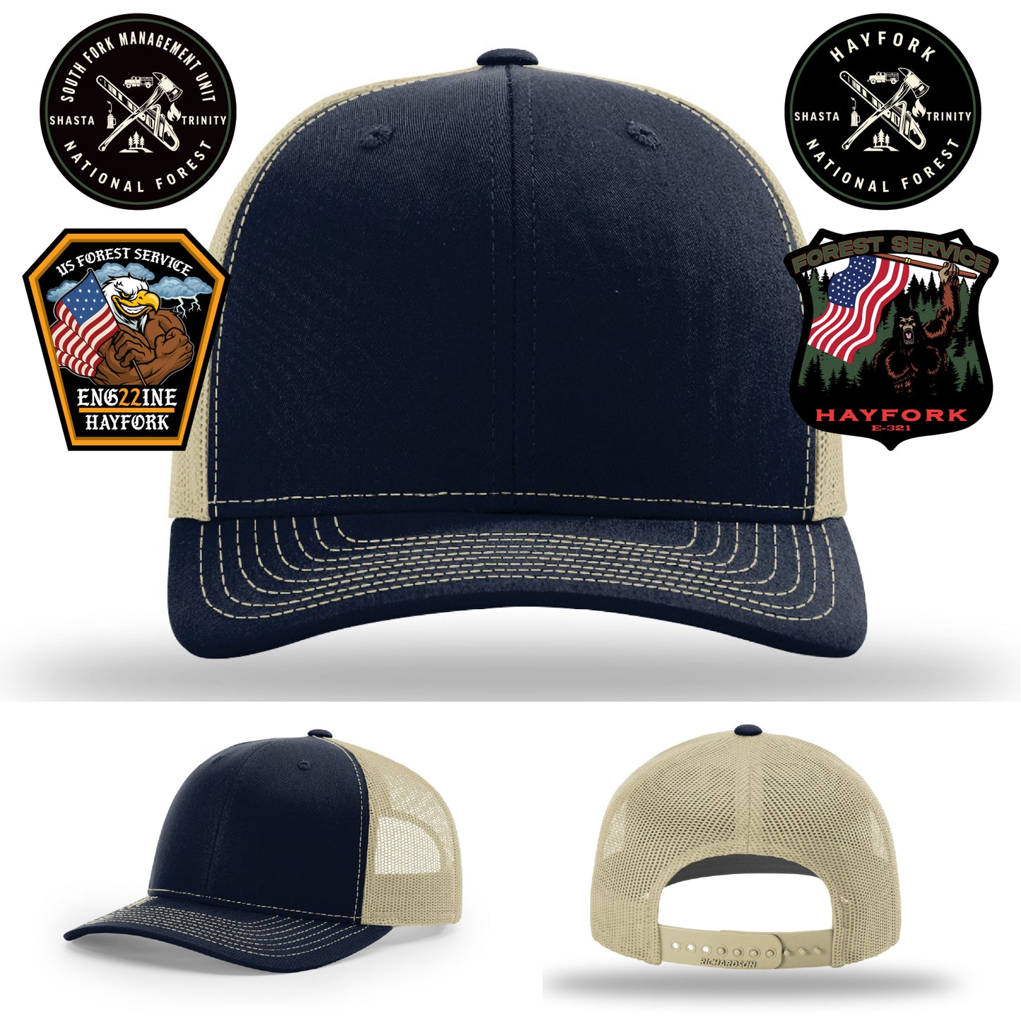 Hayfork Nation Forest wildland crew hat – custom leather patch
