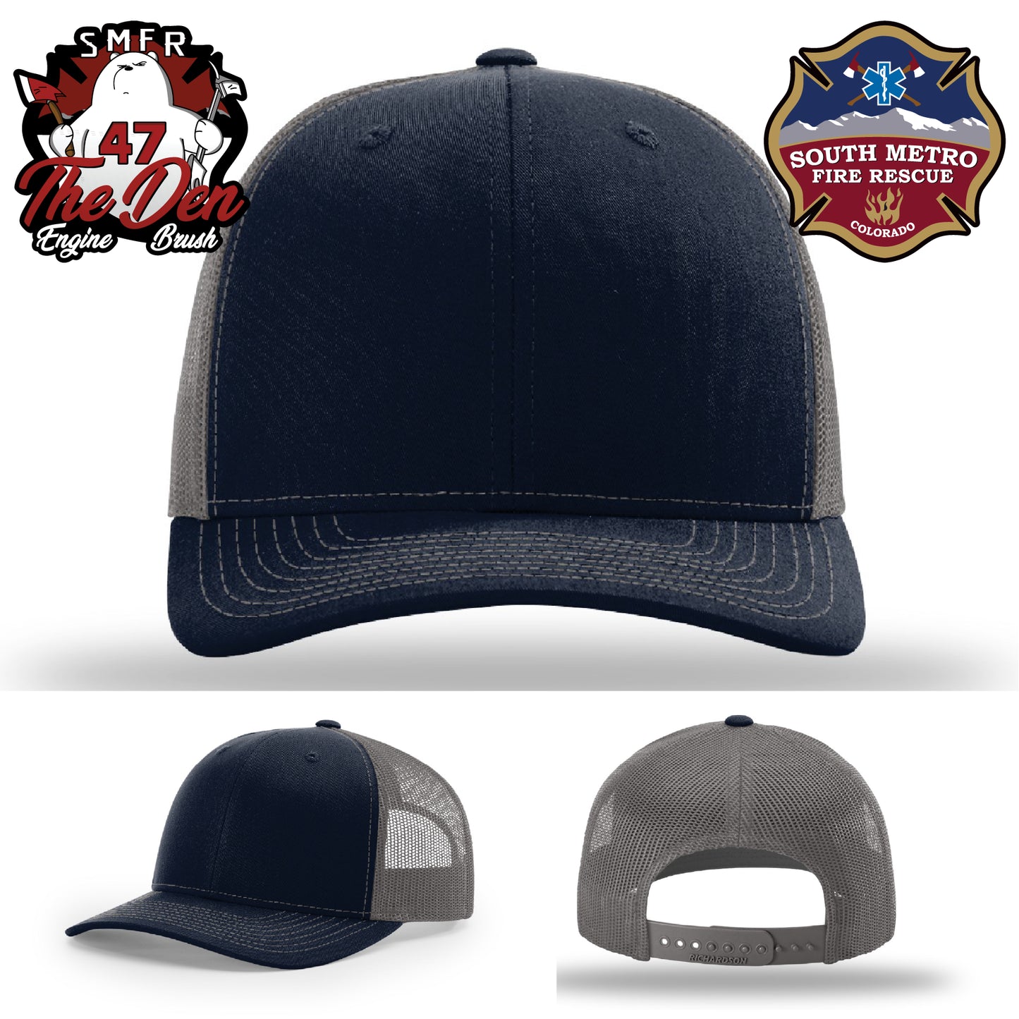 Leather patch firefighter hat for Engine 47 crew identity