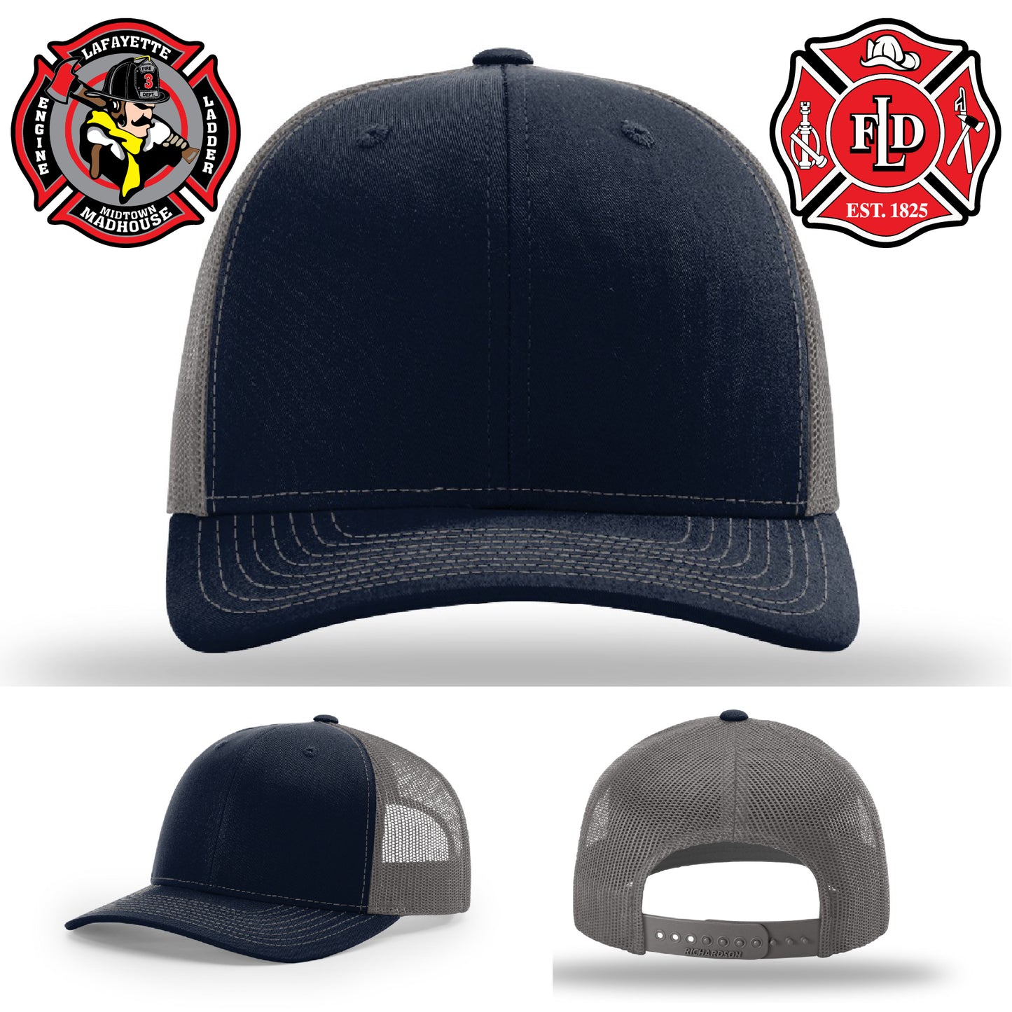 American-made leather patch hat with custom fire logos – a perfect gift for any firefighter