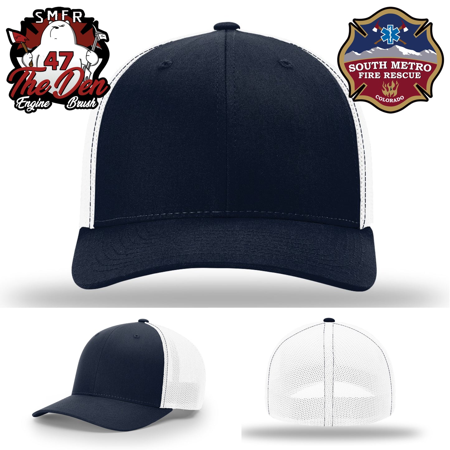 Firefighter lifestyle hat with Engine 47 patch artwork