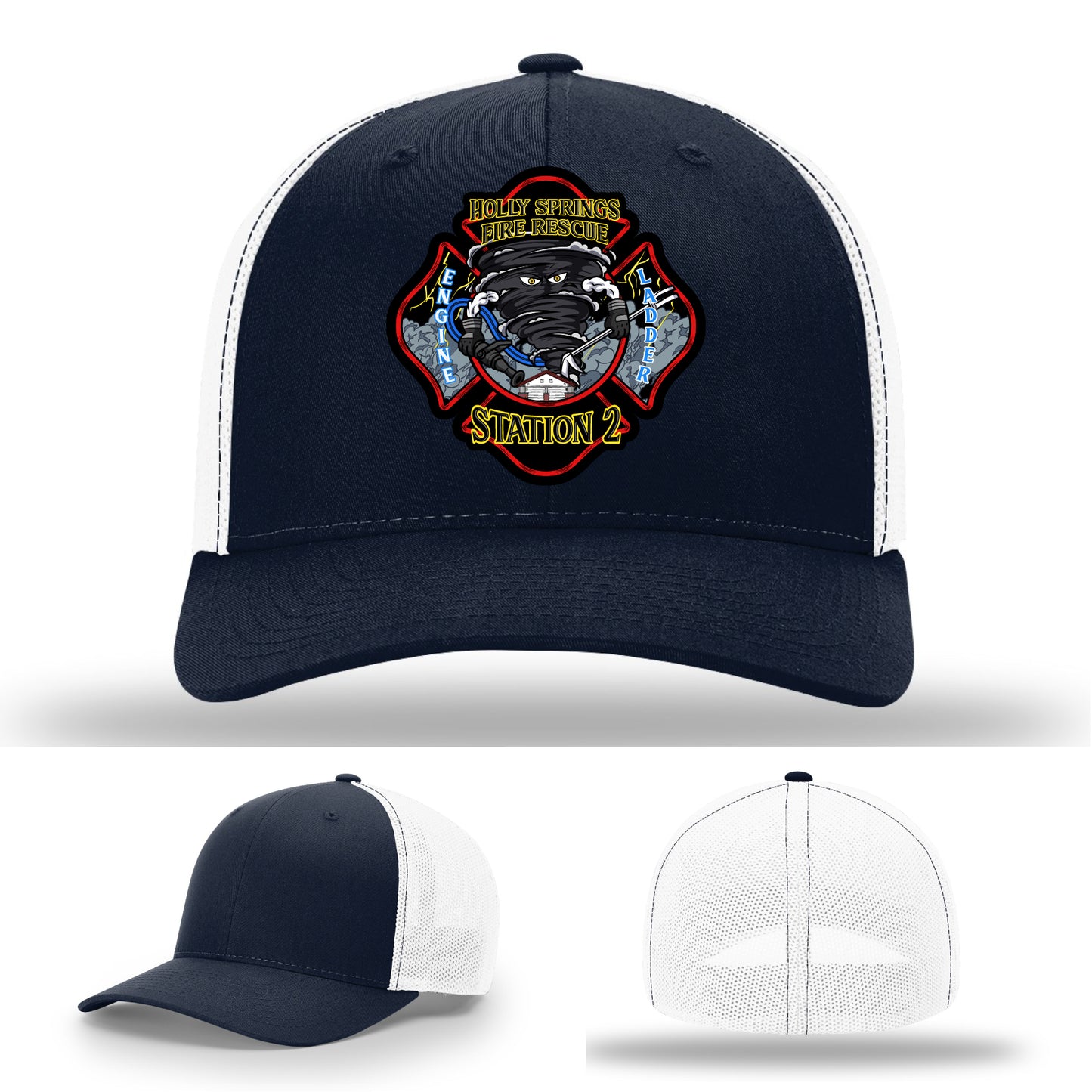 Firehouse-issued custom patch hat—Holly Springs Station 2