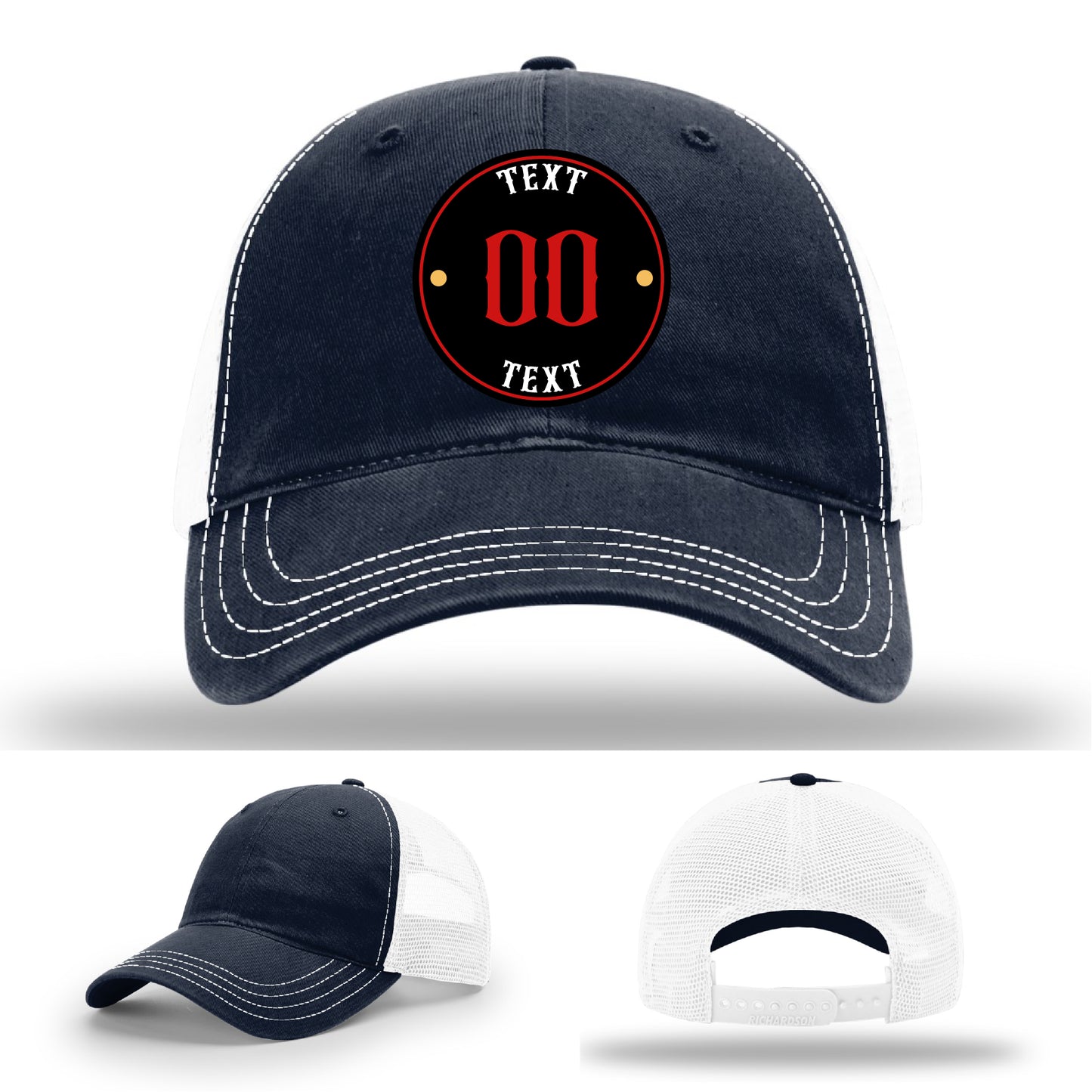 Premium quality leather patch hat with uploaded design
