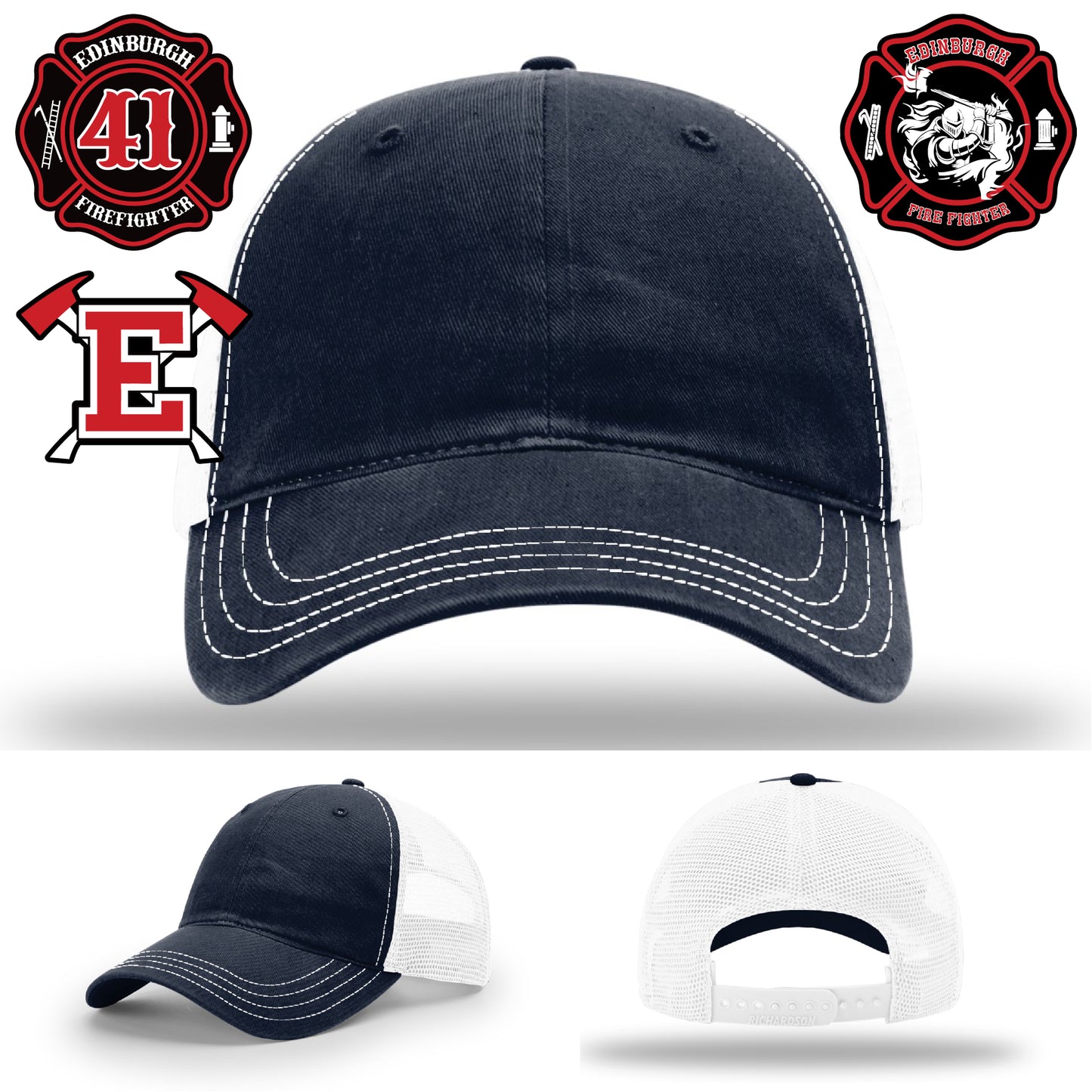 Edinburgh Firefighter hat with proud patch display