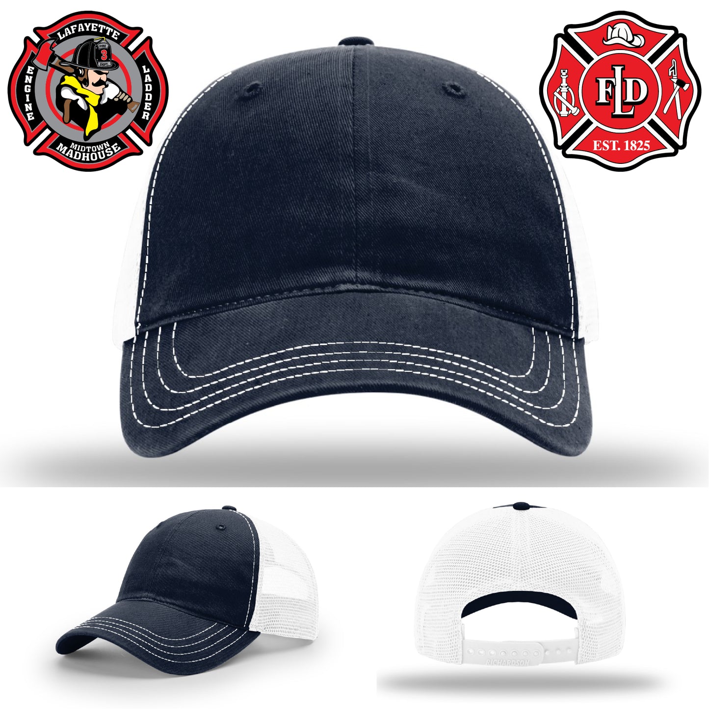 Unique custom patch hat built for custom fire logos – a staple of firefighter tradition