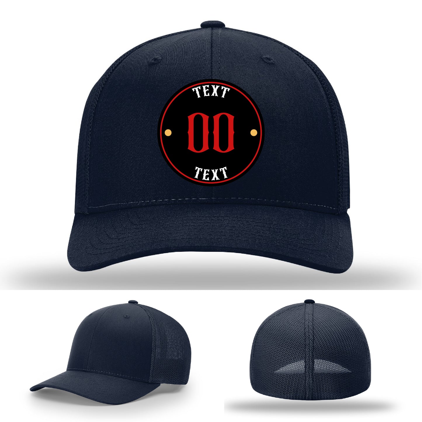 Fully custom leather patch hats for teams or businesses