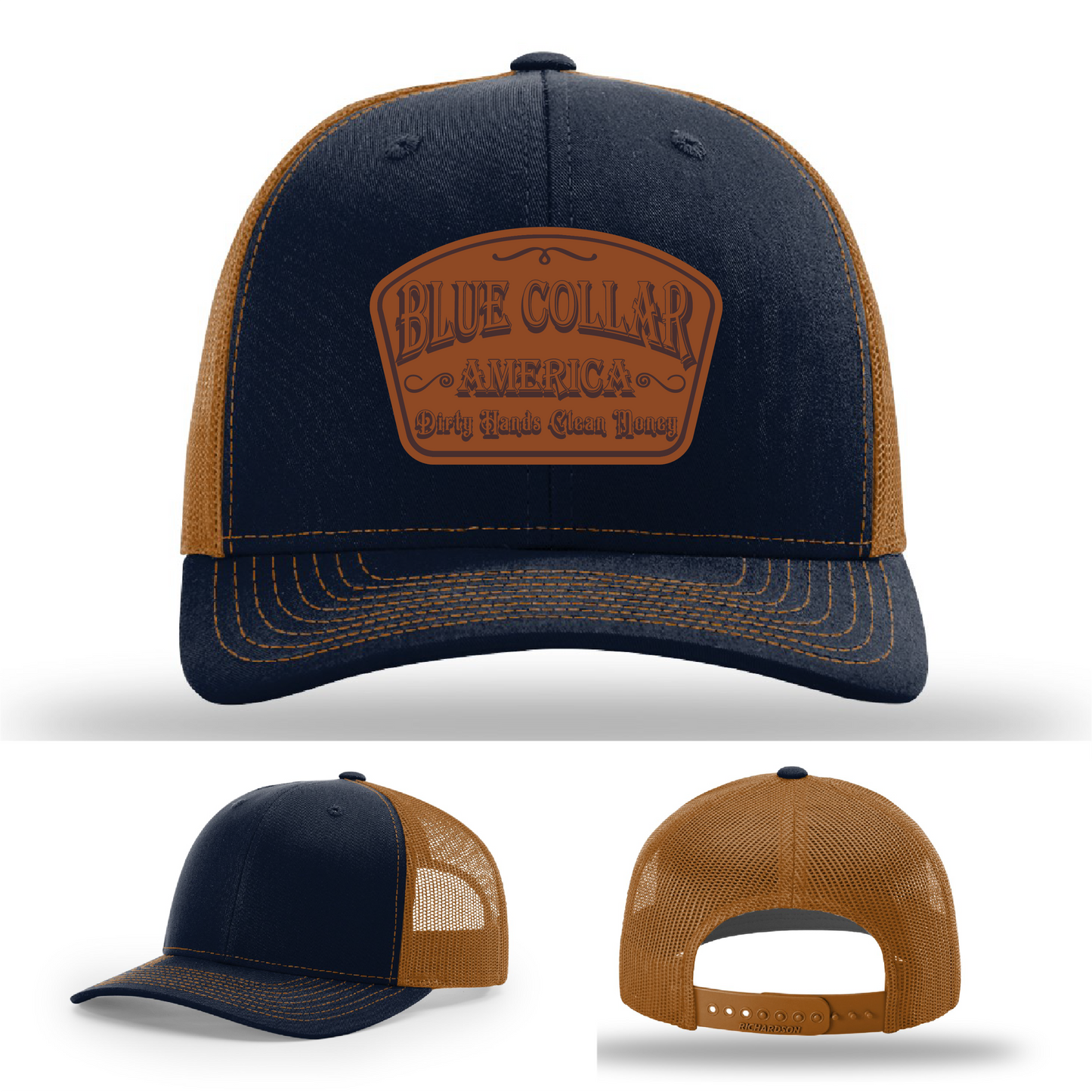 Dirty Hands Clean Money Leather Patch Hat