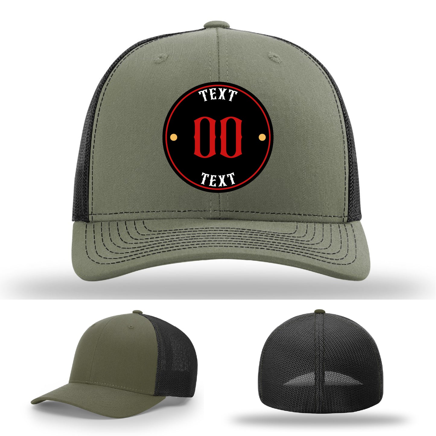 Business-ready leather patch hats with custom designs