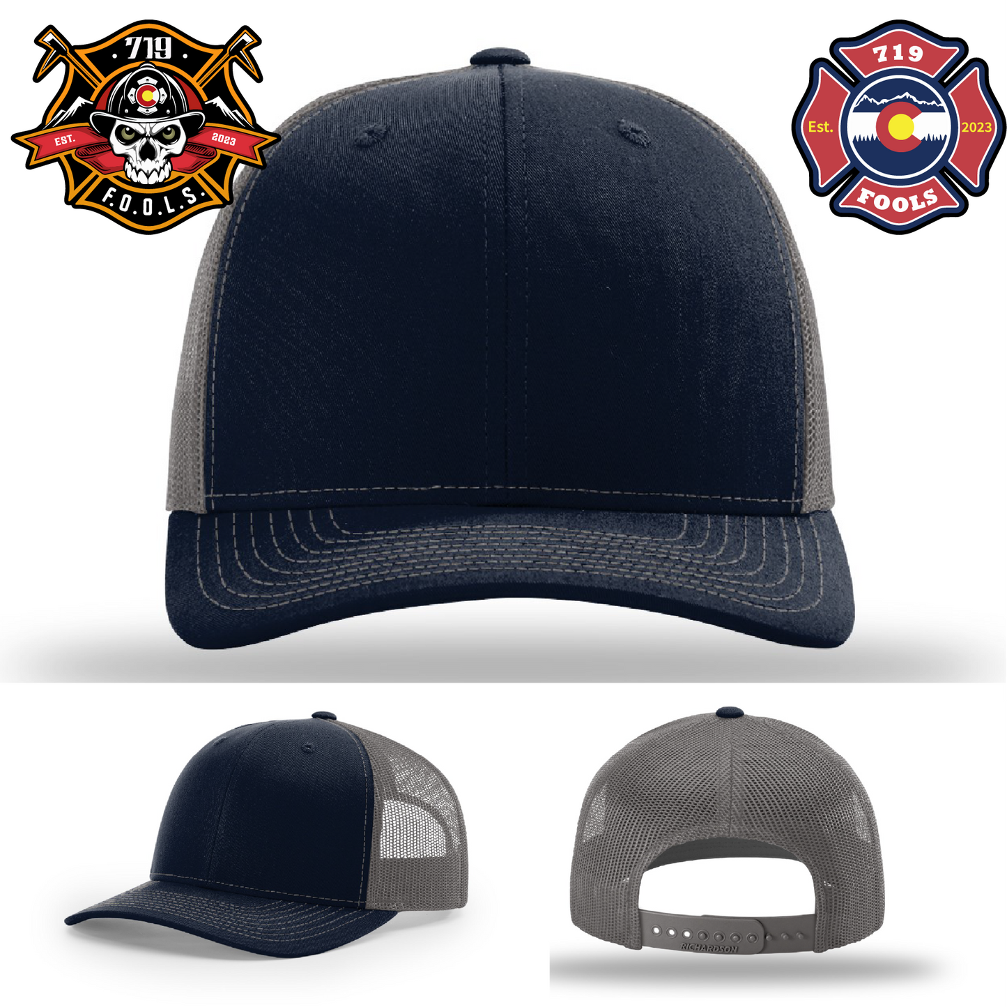719 FOOLS skull logo on premium Richardson hat for fire crews
