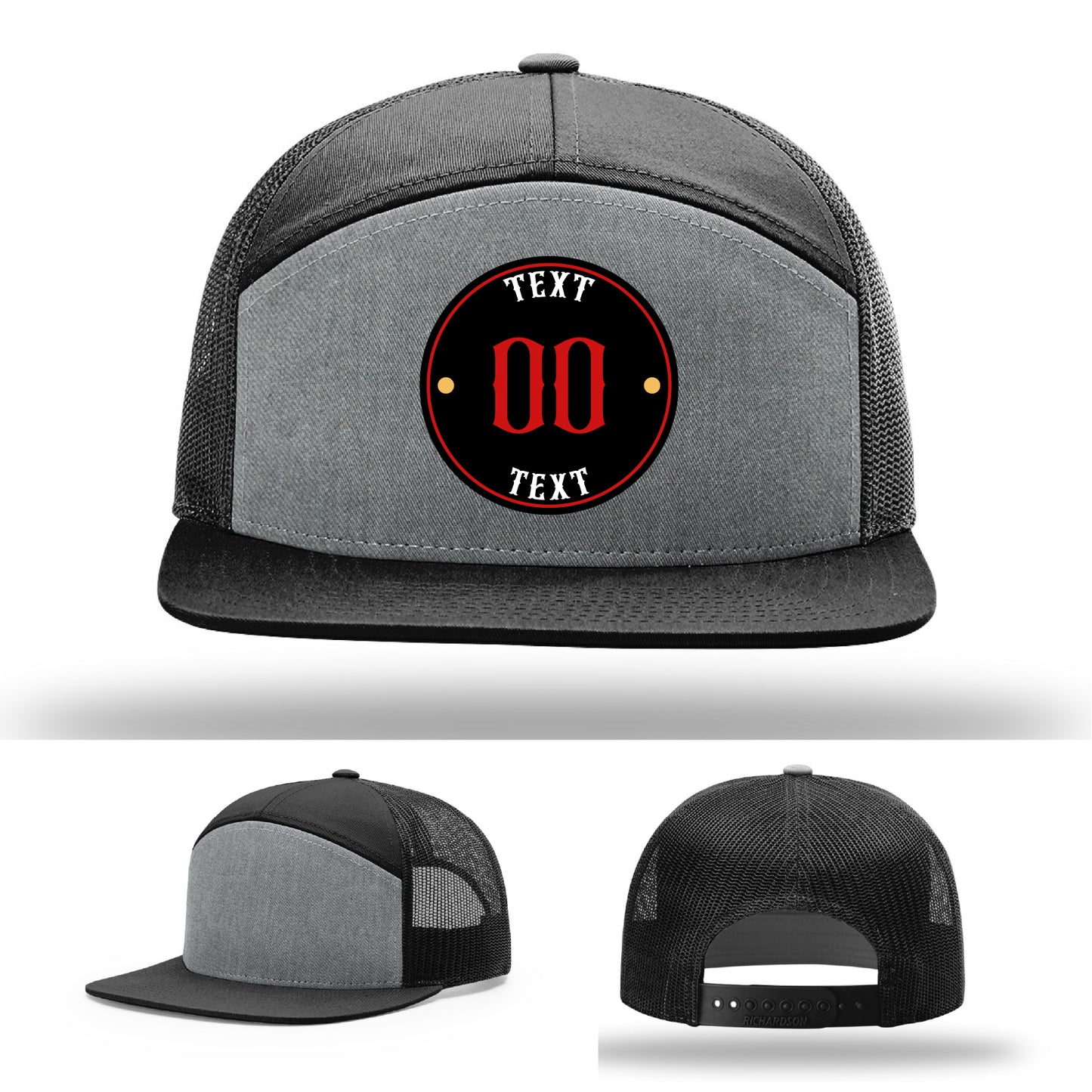 Upload artwork for personalized full color leather patch hats