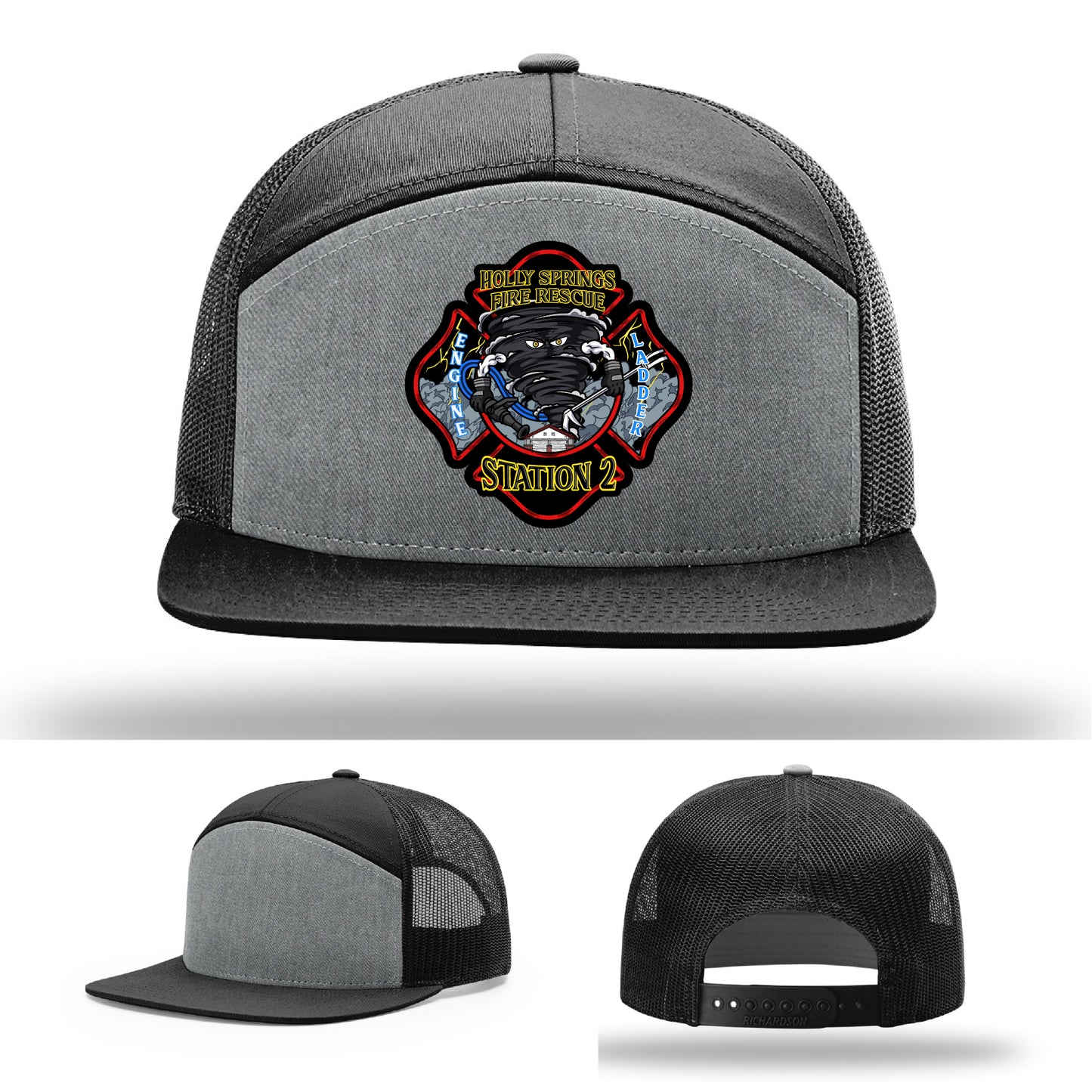 Holly Springs Fire Station 2 firefighter pride hat with leather patch