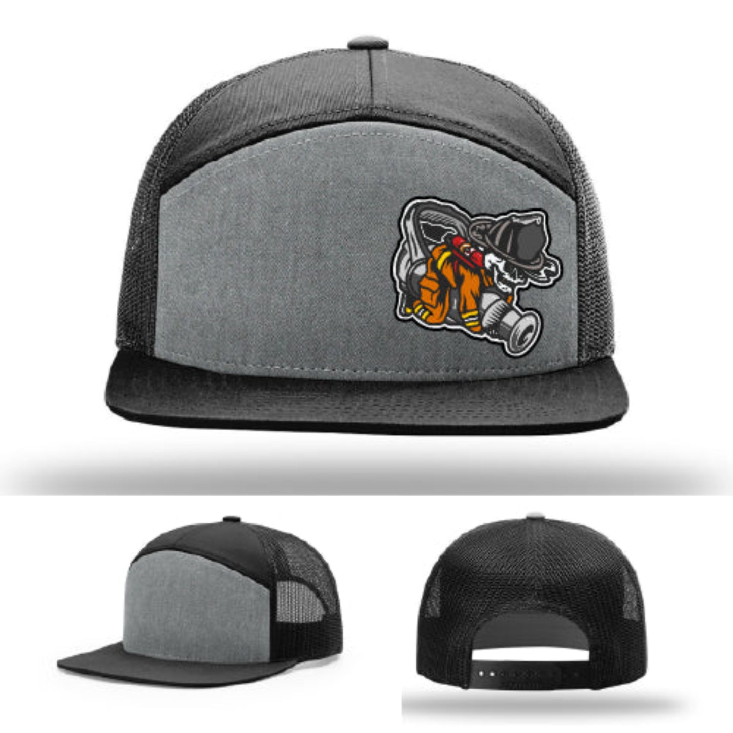 Firefighter lifestyle Richardson hat with fireman patch β a fire department favorite with graphic attitude.