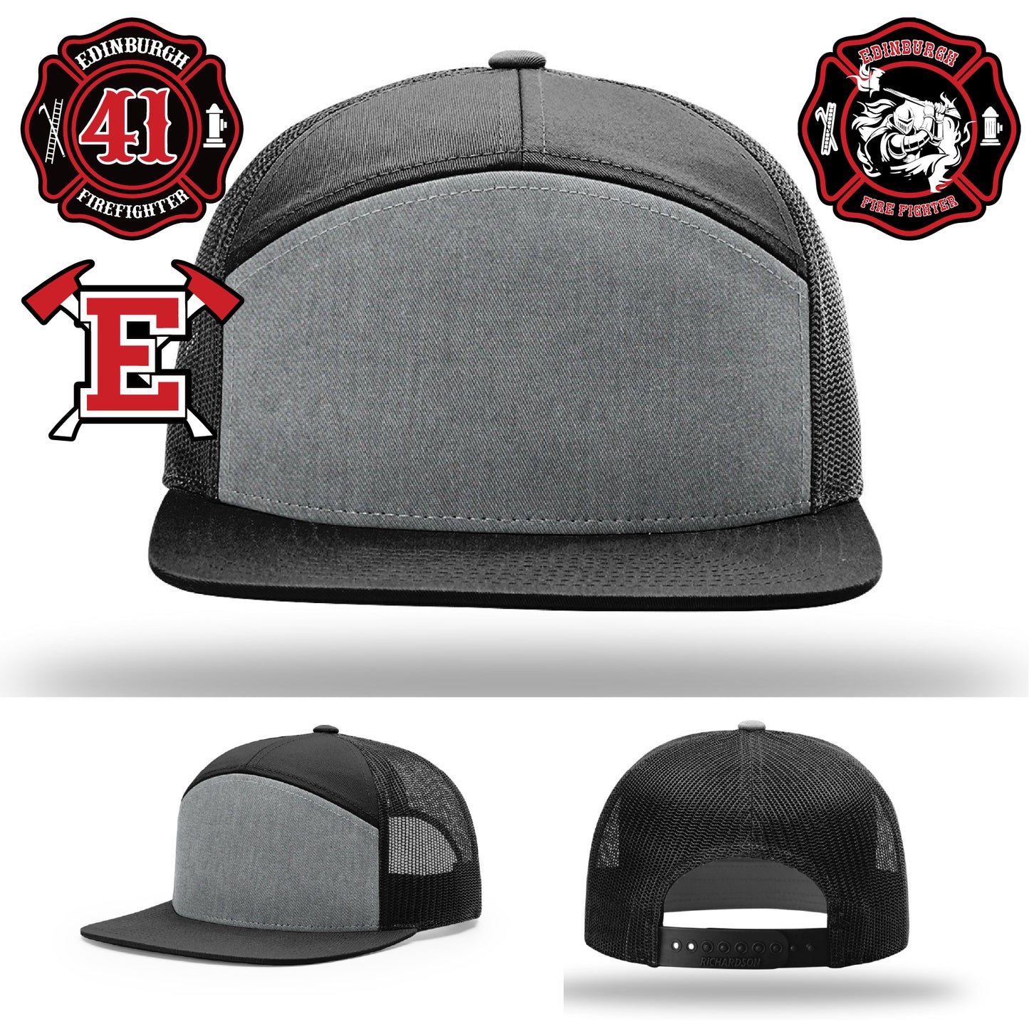 Crew-specific firefighter hat with strong custom design