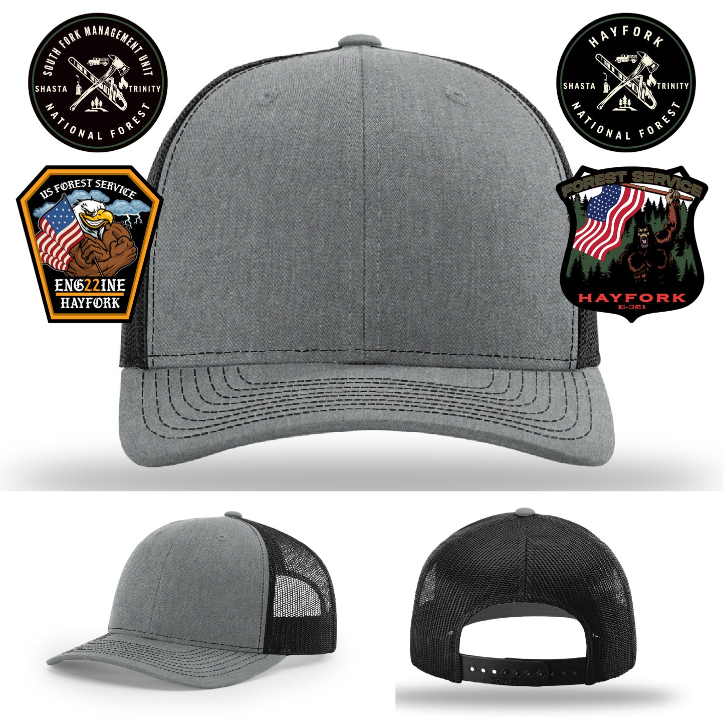 Hayfork Nation Forest fire department leather patch headwear