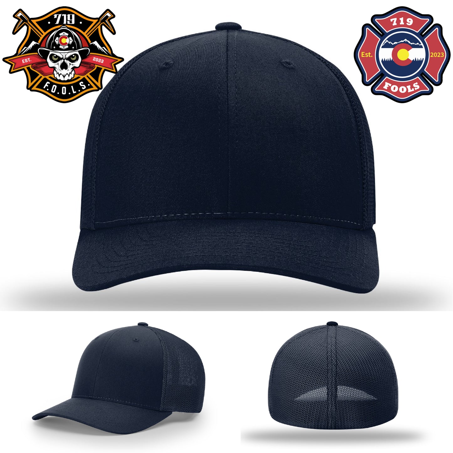 Firefighter Richardson hat featuring signature 719 FOOLS patch