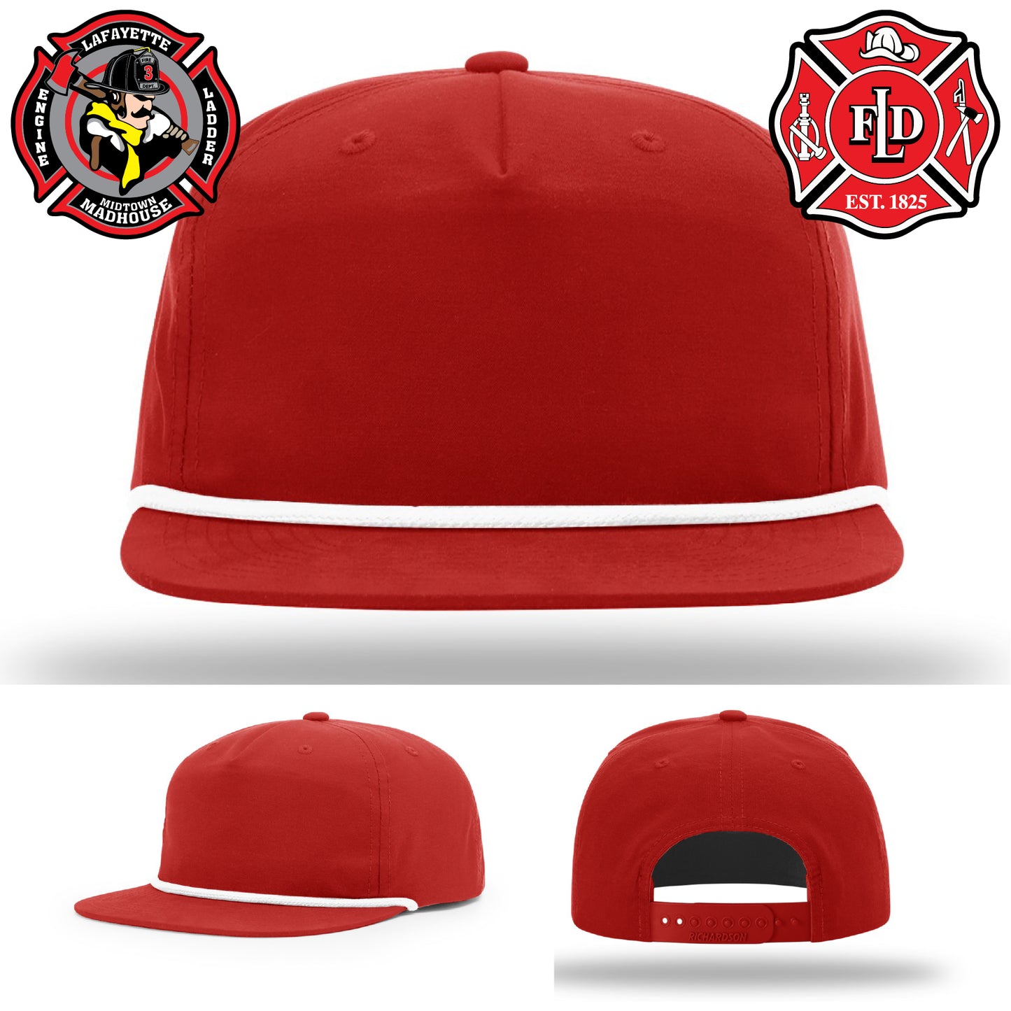USA firefighter hat featuring local department artwork – perfect for off-duty or station wear