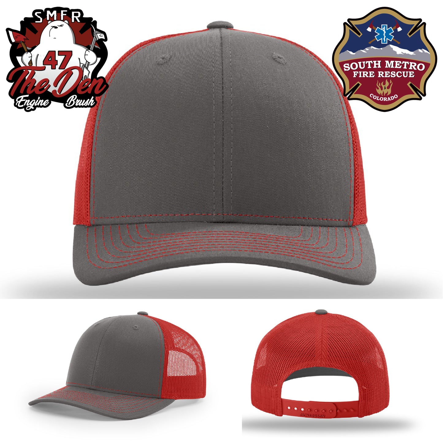 Hat designed for fire crews featuring Engine 47 patch