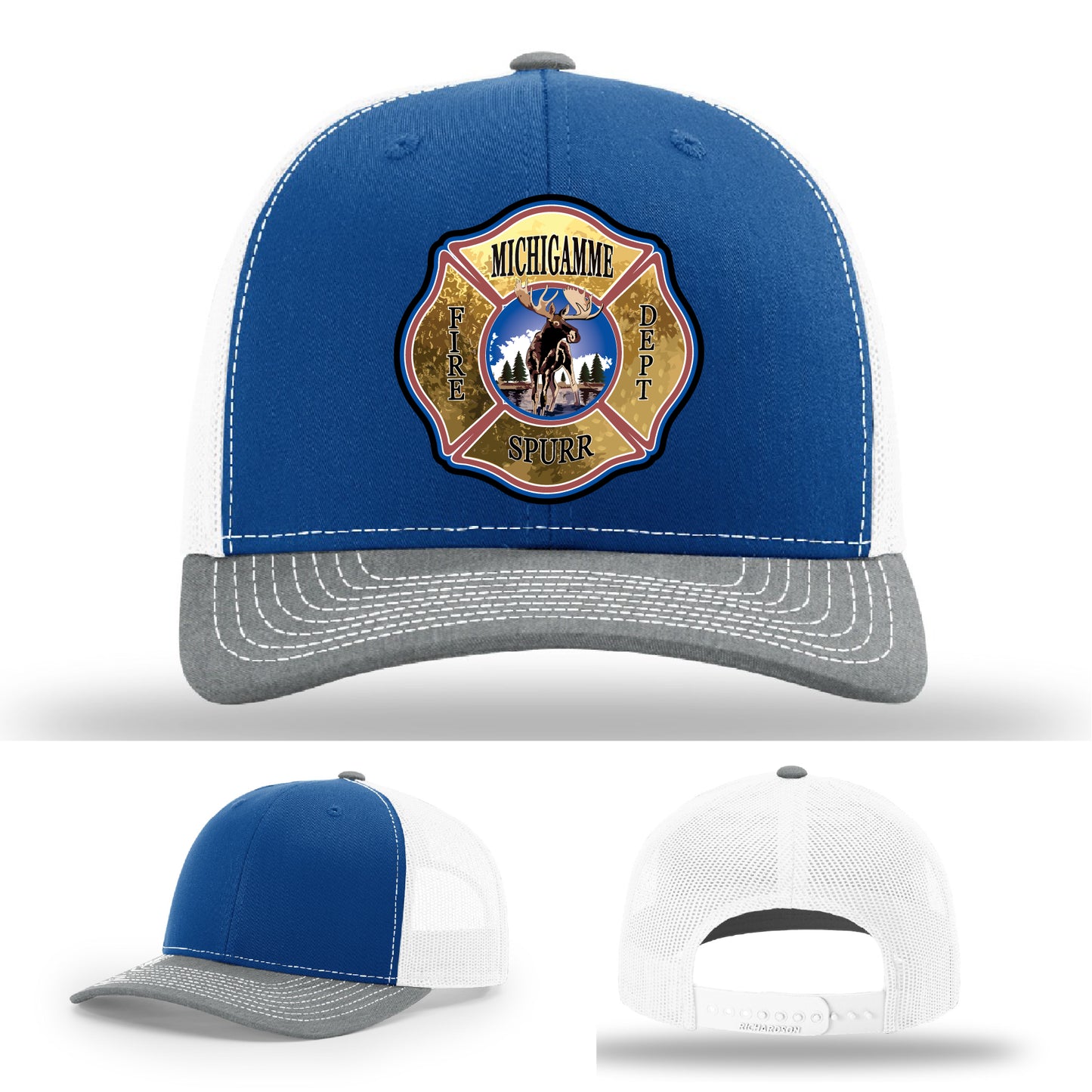 Custom firefighter leather patch hat made for department recognition – built tough and worn with pride