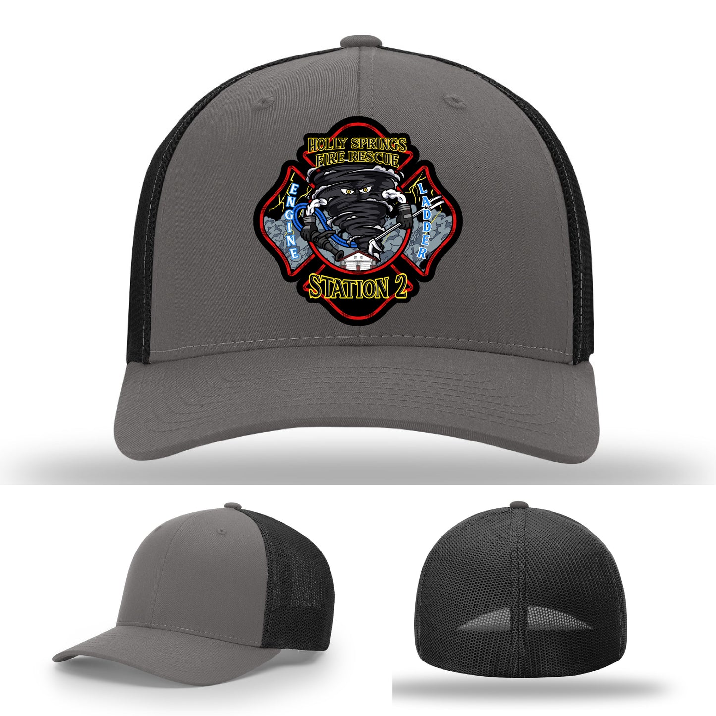 Holly Springs Fire Station 2 team hat with custom leather patch