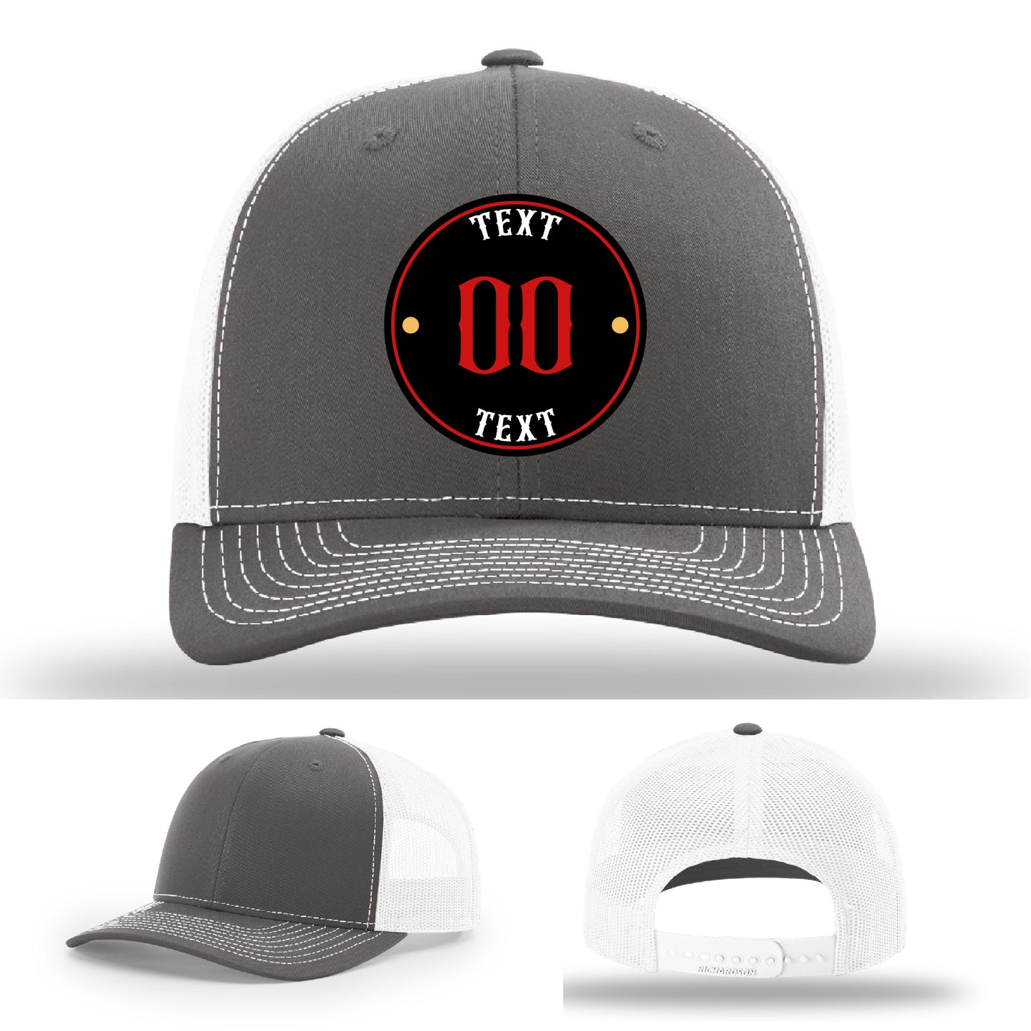 Eye-catching full color logo leather patch hat