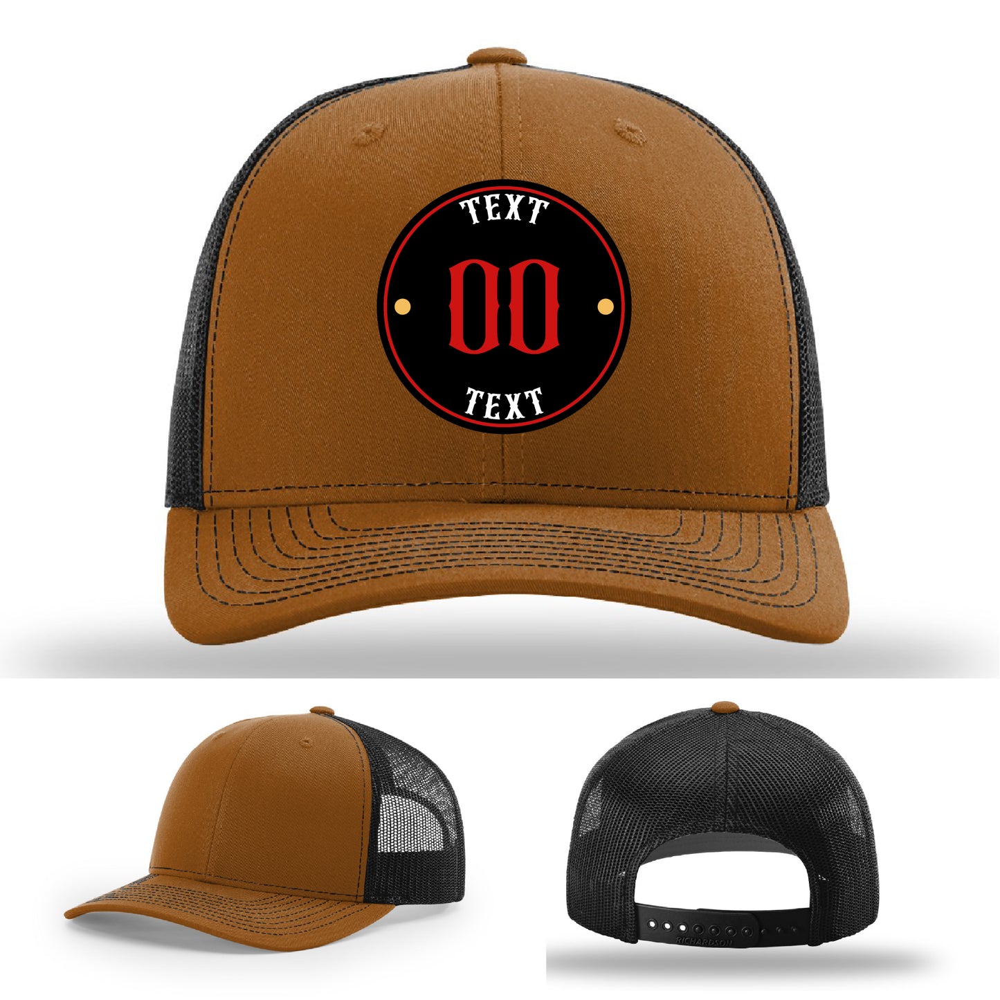 Upload your graphic for a full color leather patch hat