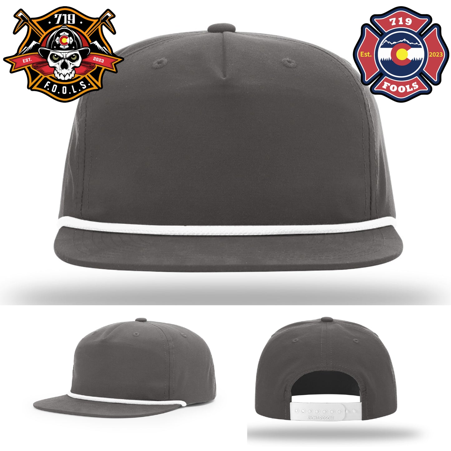 Fire department pride hat – 719 FOOLS patch on Richardson brand