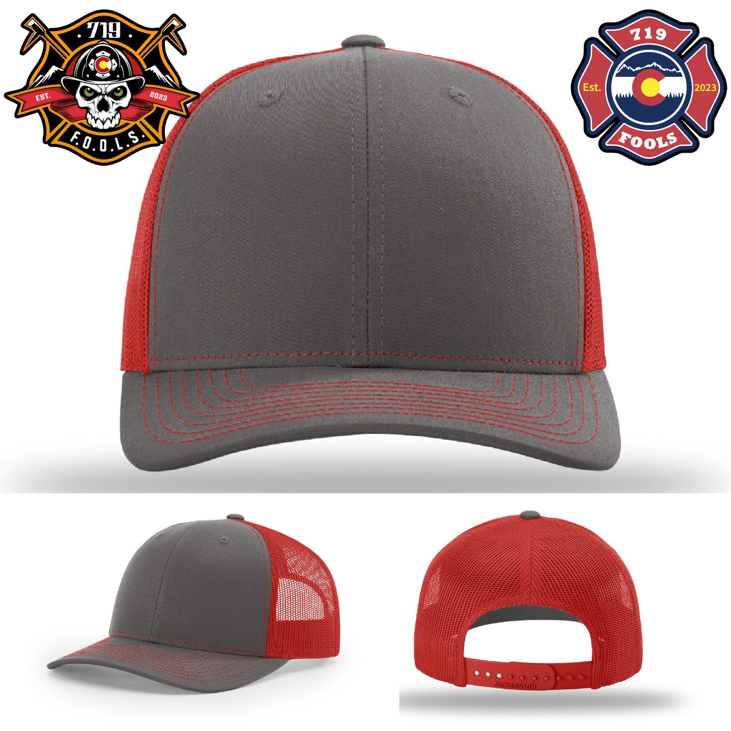 719 FOOLS skull patch – bold leather design on Richardson hat