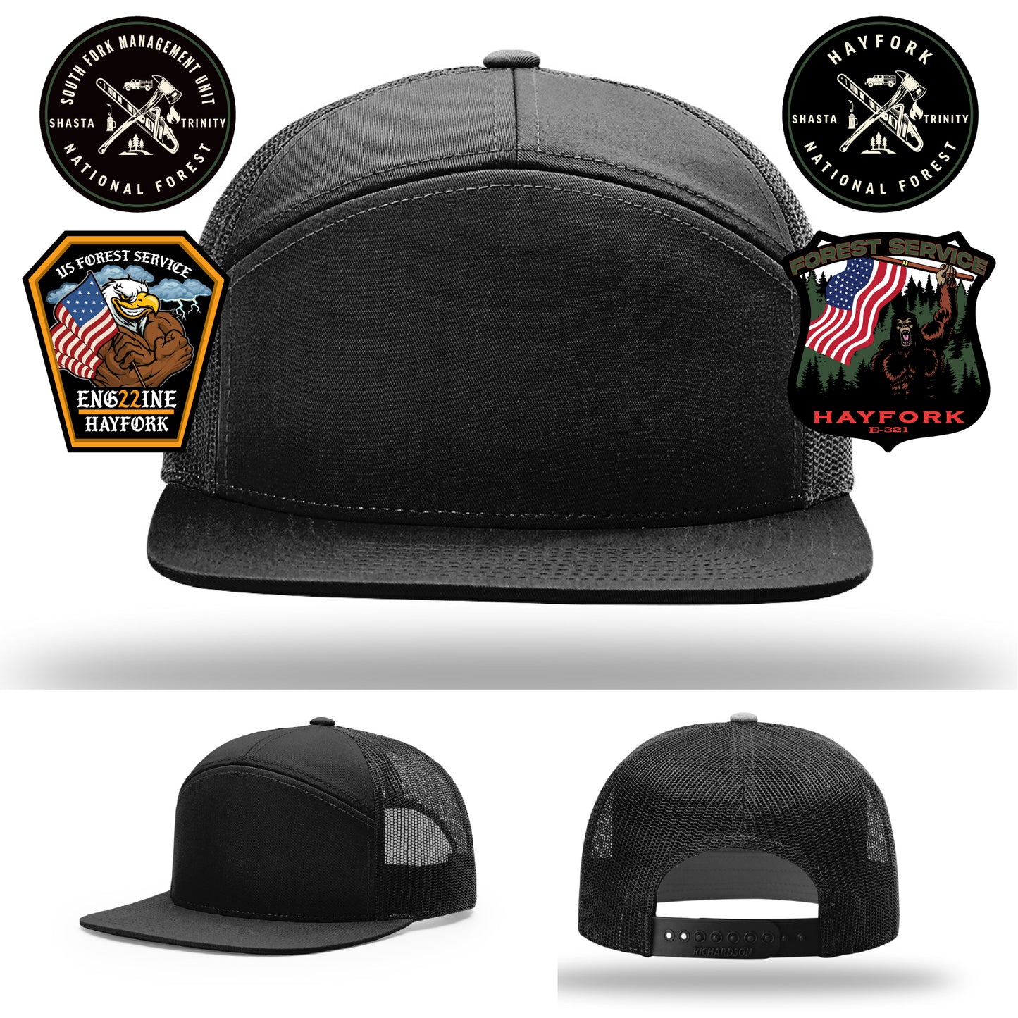 Hayfork Nation Forest leather patch hat for fire personnel